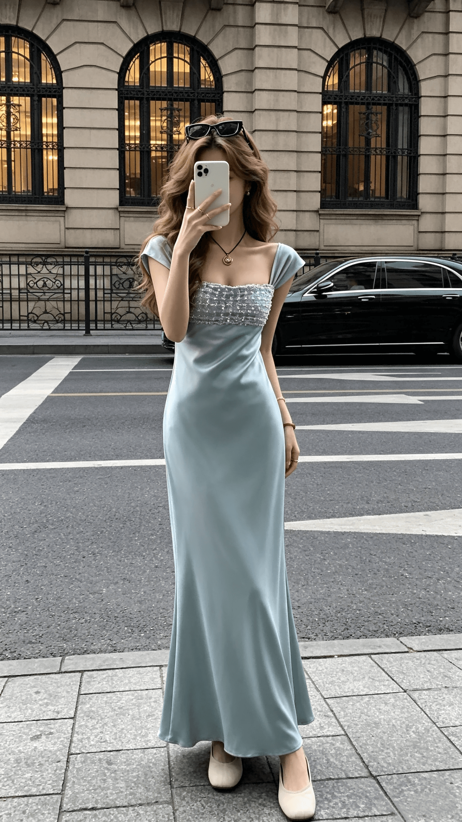 lattitude 양 작은 왜가리 siena 새틴 빛 럭셔리 센스 연회 예복 치마 무거운 작업 구슬 조각 행침 드레스 상세 이미지 10