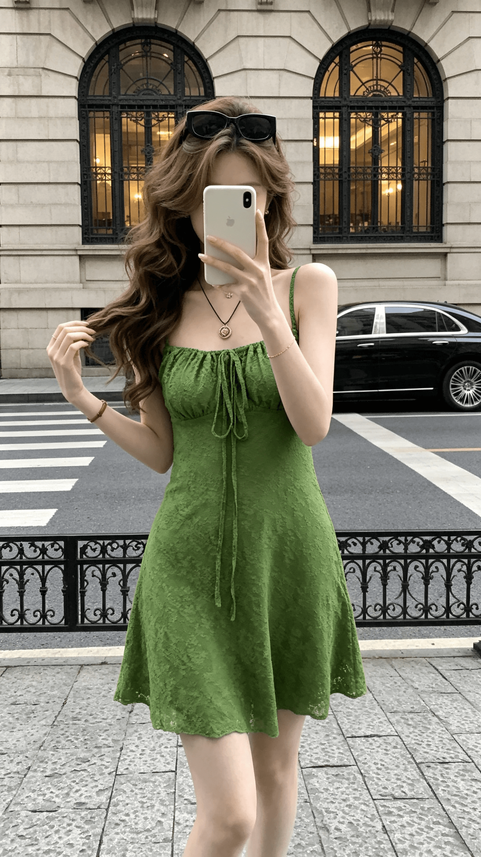 skk store 웨이 팬 모니카 staycation 치마 3 차원 자카드 질감 슬립 미니 스커트 드레스 이미지 2