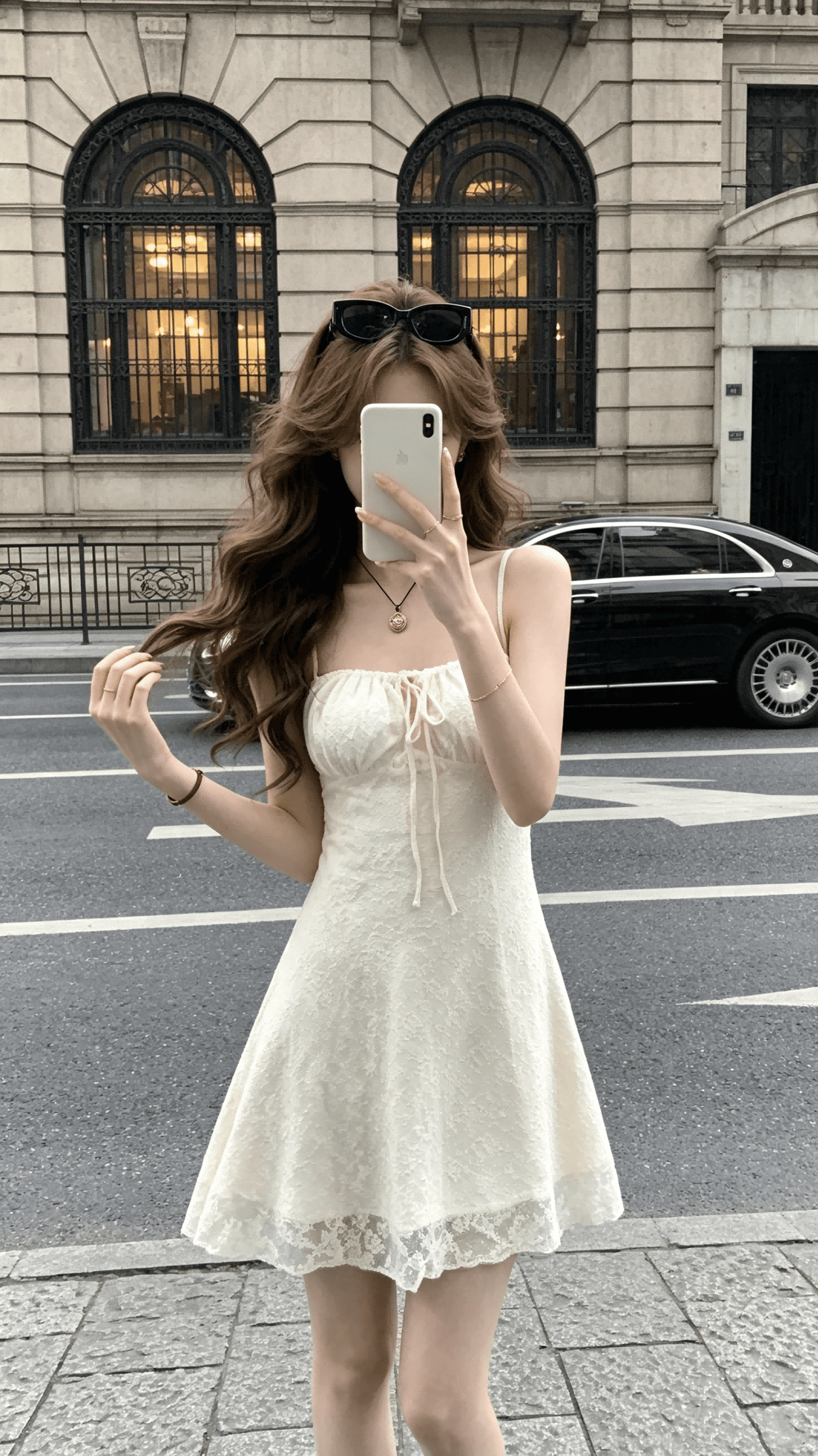skk store 웨이 팬 모니카 staycation 치마 3 차원 자카드 질감 슬립 미니 스커트 드레스 이미지 3