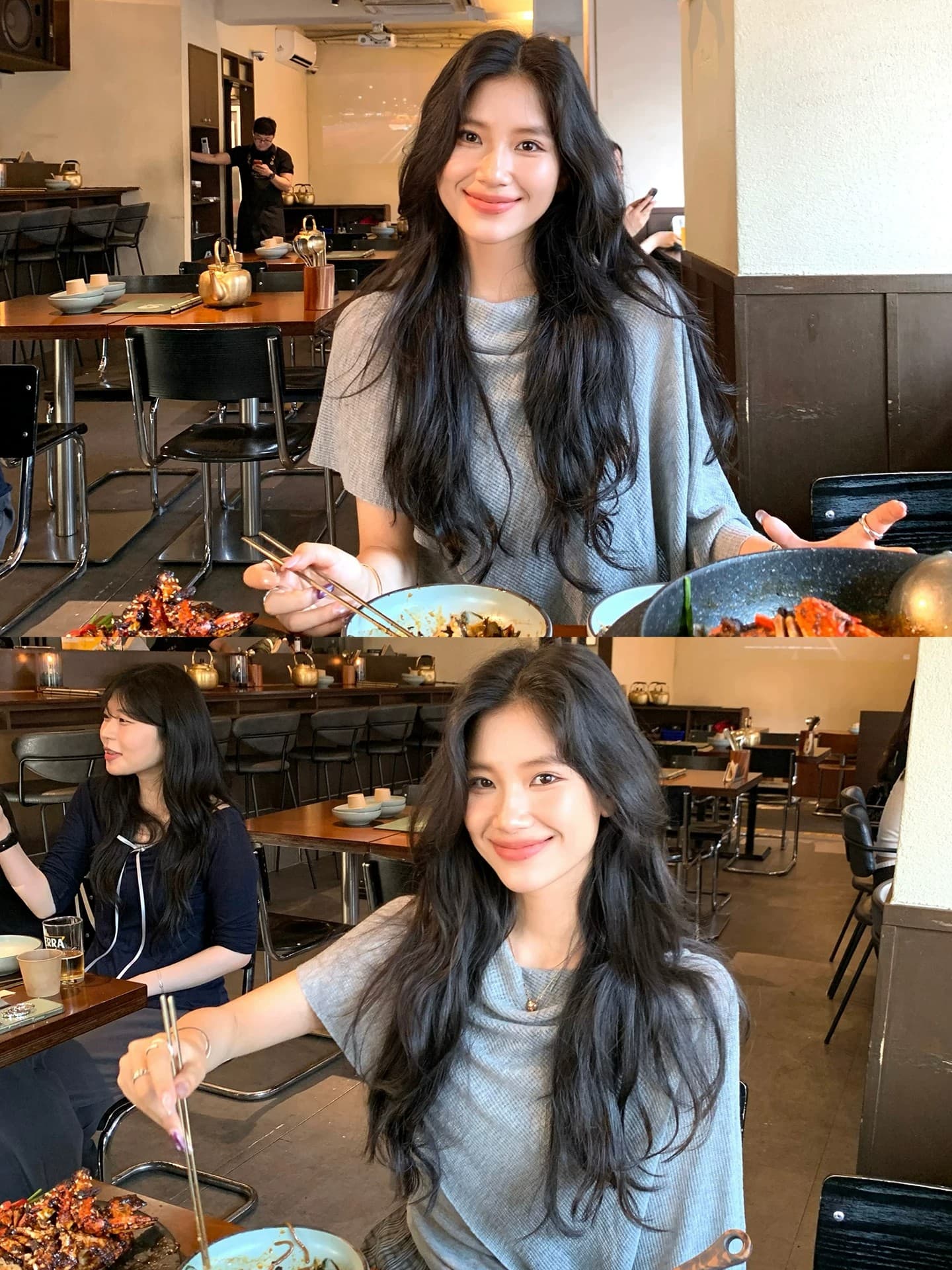daqianwithu 필리핀 린 영화 부드럽다 프로 피부 부드러운 편안함 느긋한 숄 니트 스웨터 이미지 3