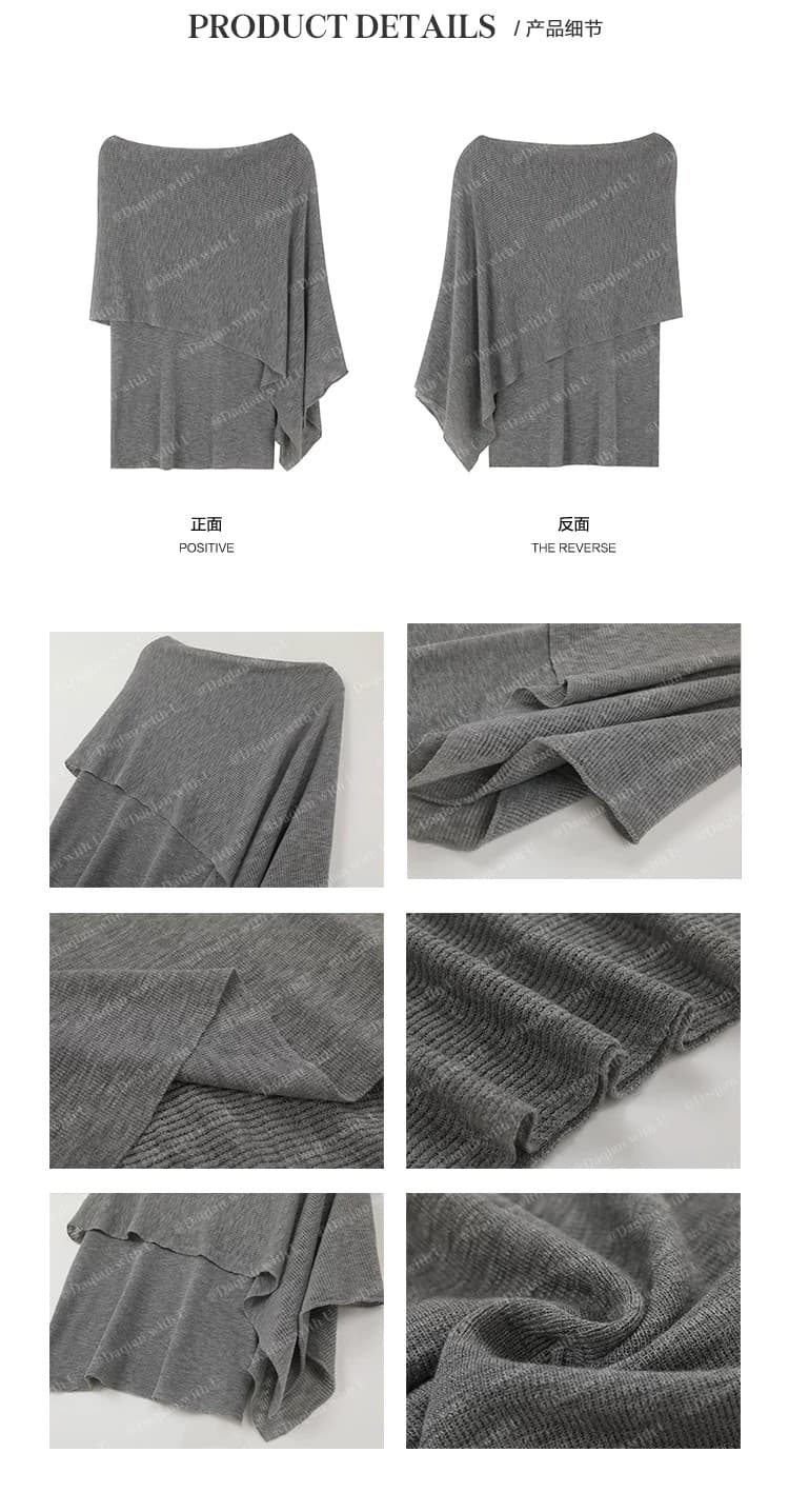 daqianwithu 필리핀 린 영화 부드럽다 프로 피부 부드러운 편안함 느긋한 숄 니트 스웨터 상세 이미지 4
