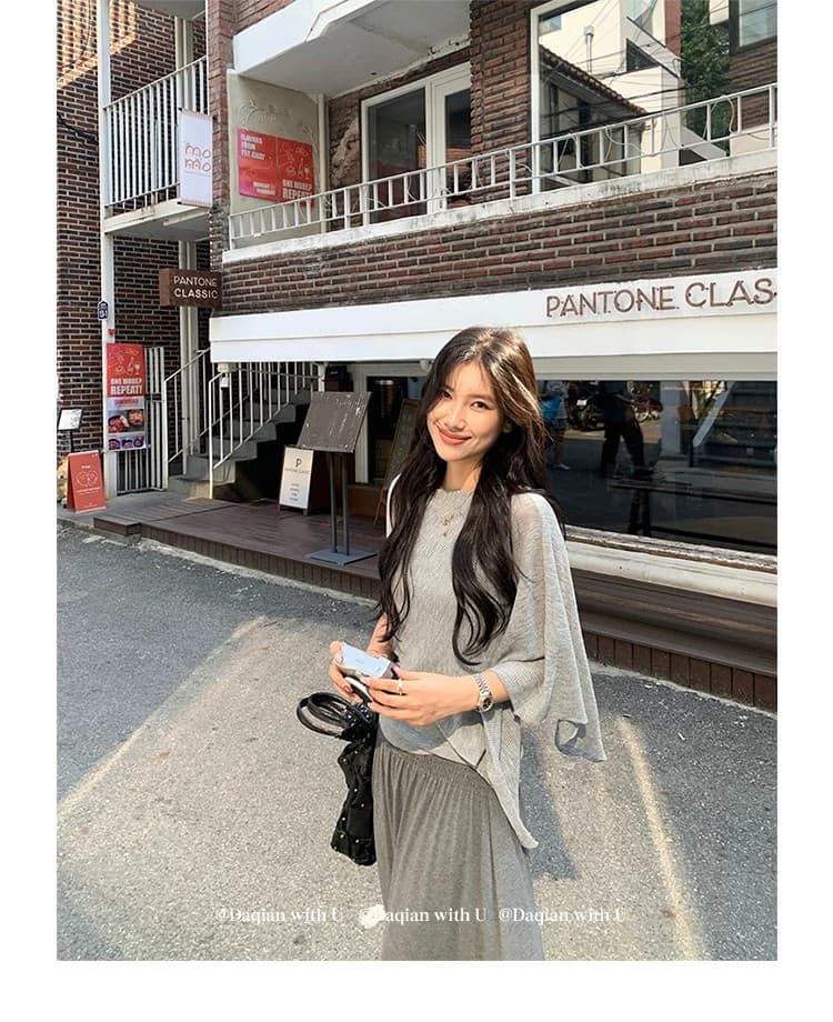 daqianwithu 필리핀 린 영화 부드럽다 프로 피부 부드러운 편안함 느긋한 숄 니트 스웨터 상세 이미지 20