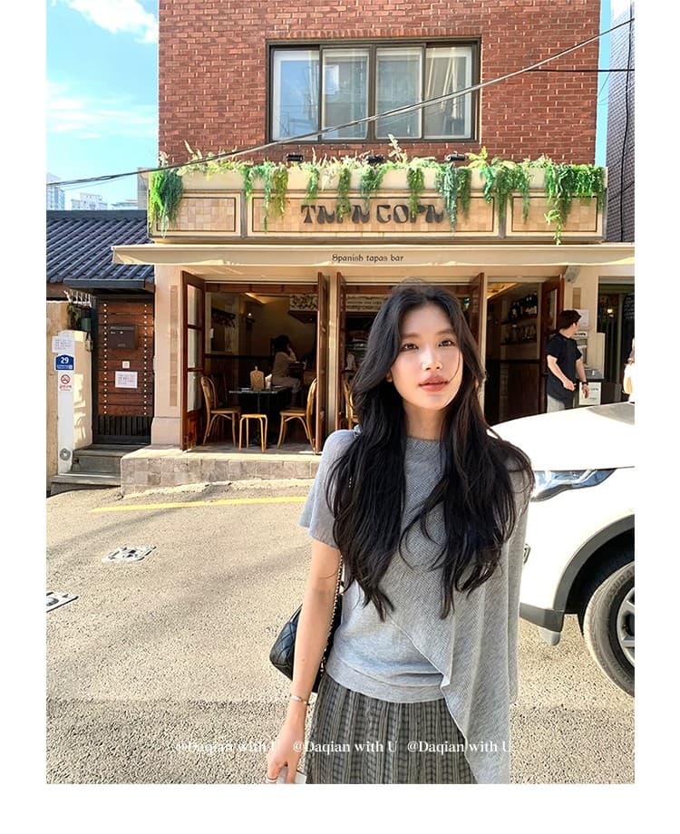 daqianwithu 필리핀 린 영화 부드럽다 프로 피부 부드러운 편안함 느긋한 숄 니트 스웨터 상세 이미지 23