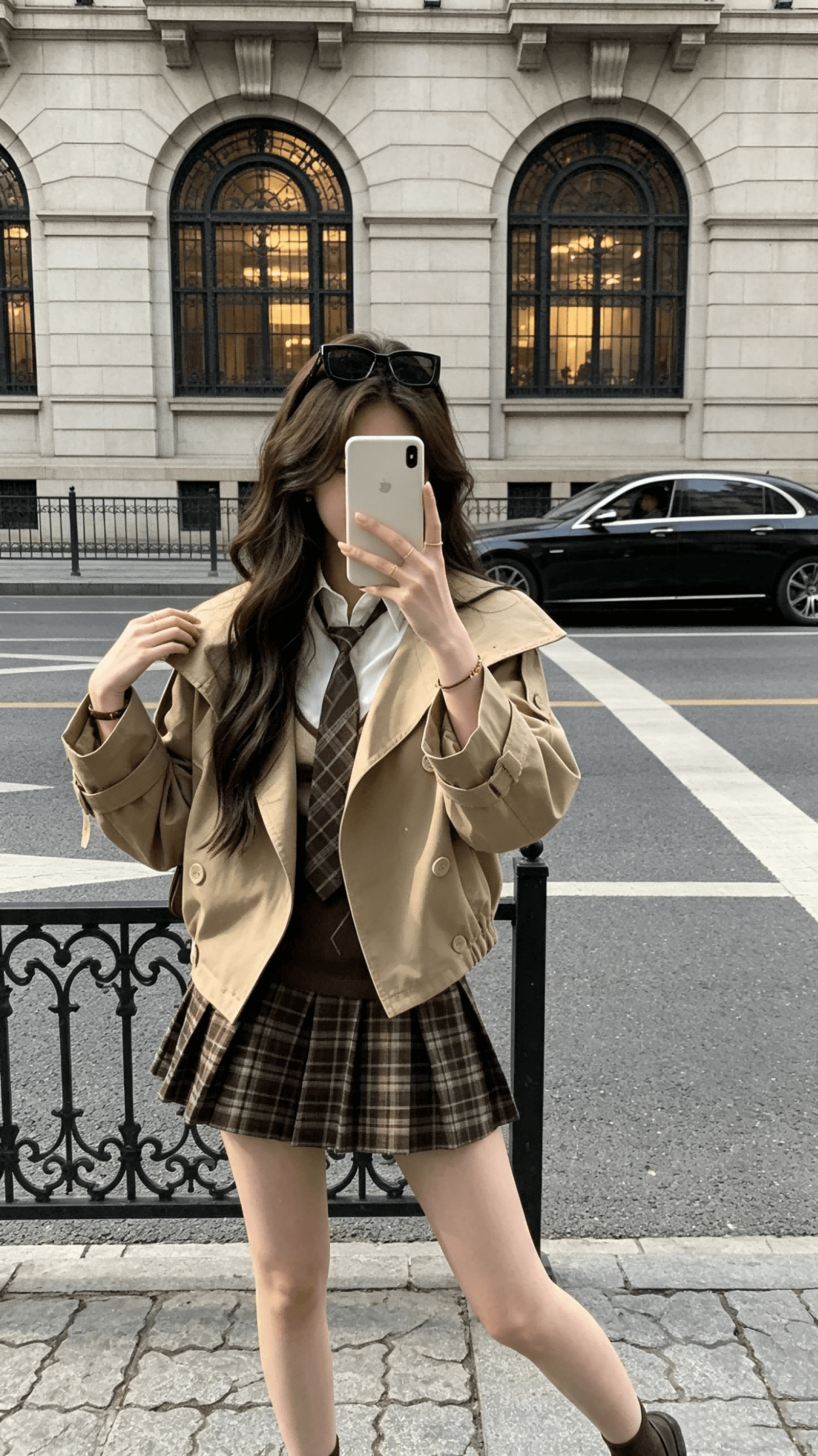 첸 좋은 난 nns ac e25 가을 새로운 영국식 바람 디자인 센스 스탠드 칼라 쇼트 스타일 한 부서 바람막이 여성 코트 상세 이미지 6