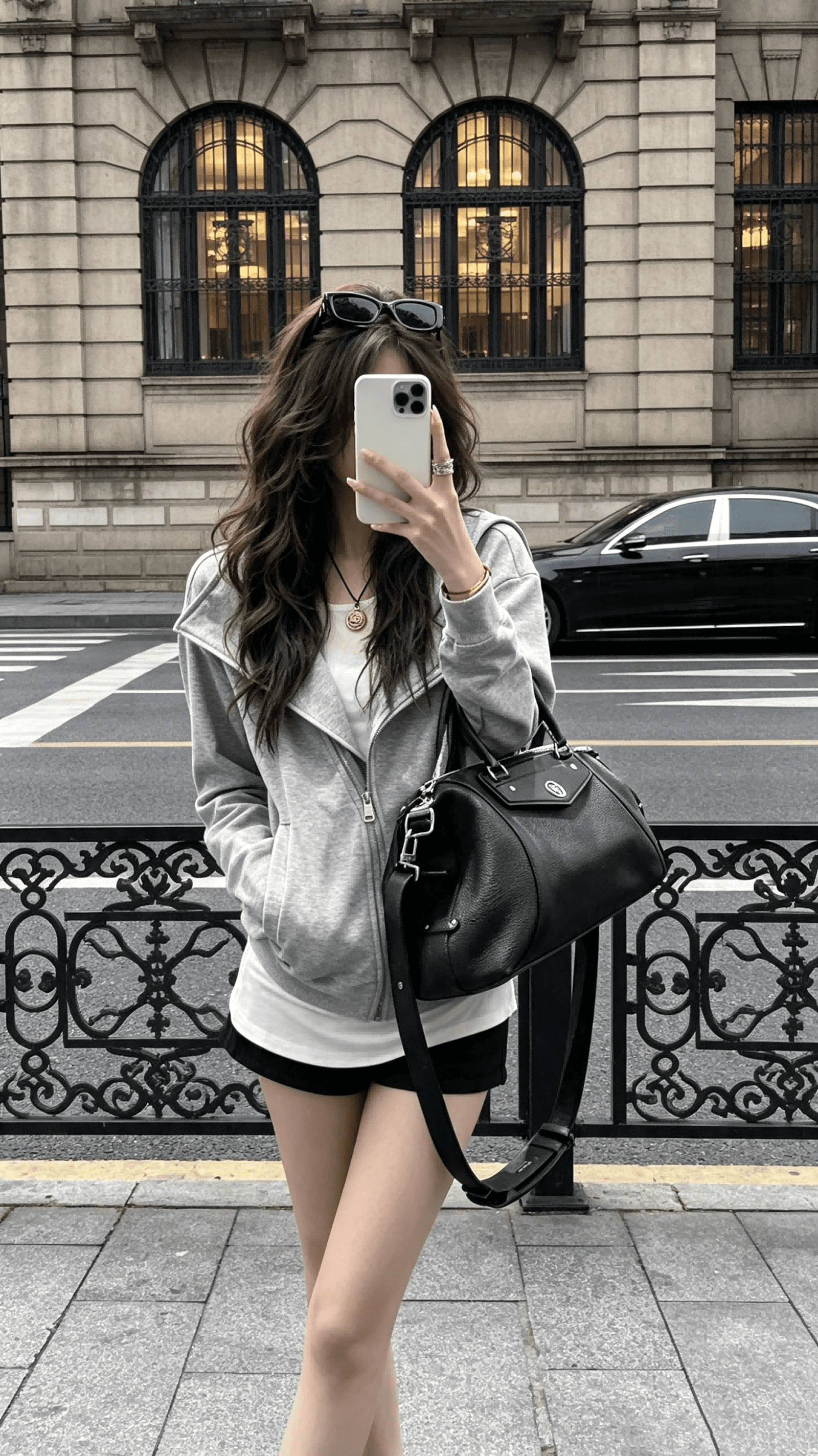 yolo shop 검정색 후드 티 스웨터 여성 몸매 가꾸기 다용도 디자인 센스 폴로 칼라 아메리칸 카디건 코트 맨위 상세 이미지 5