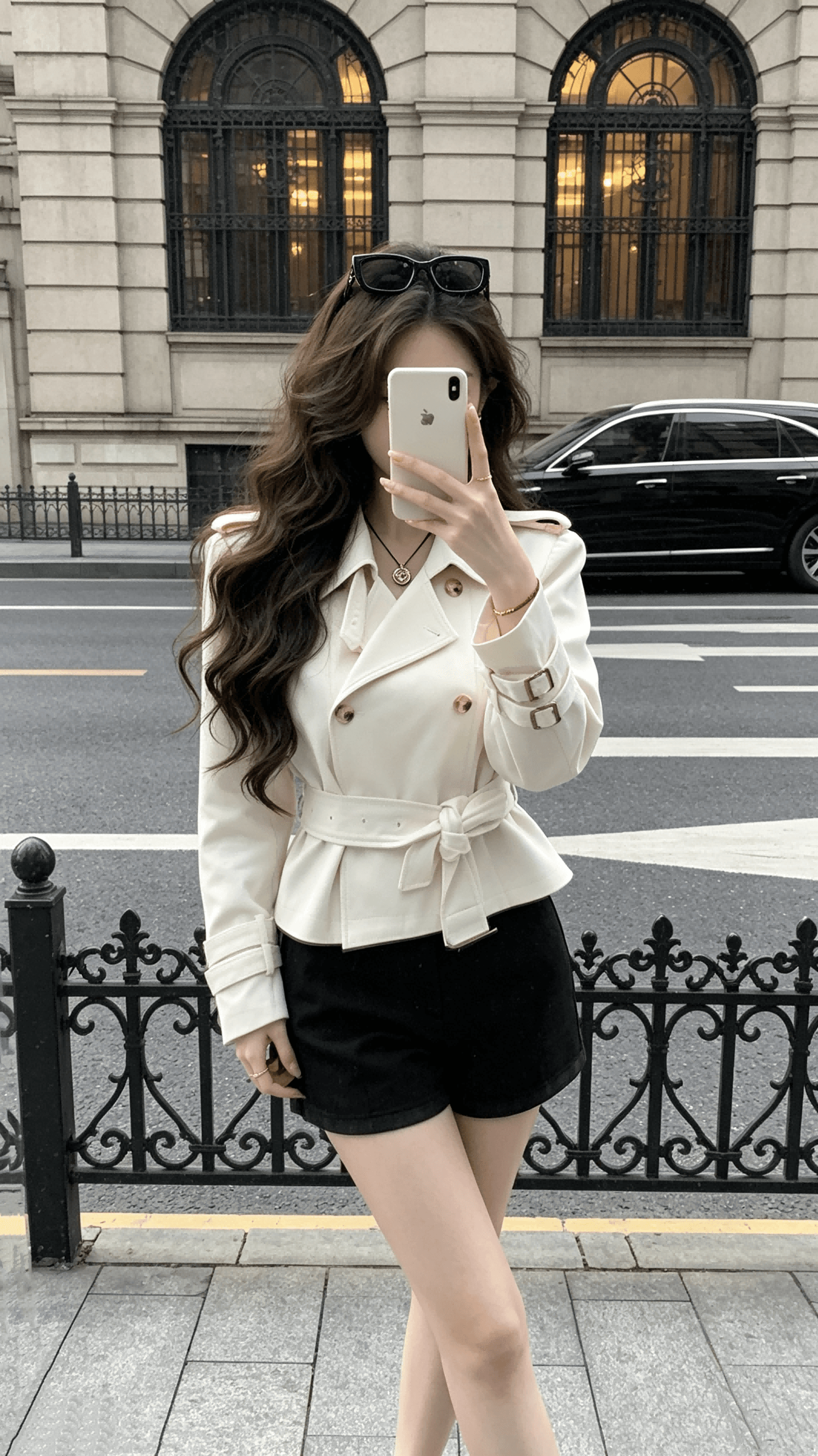 안녕하세요. 팬 팬 베이 촨 장면 어린이 긍정적 인 어깨 스탠드 칼라 영국식 바람 불규칙 중 쇼트 스타일 바람막이 여성 코트 가을