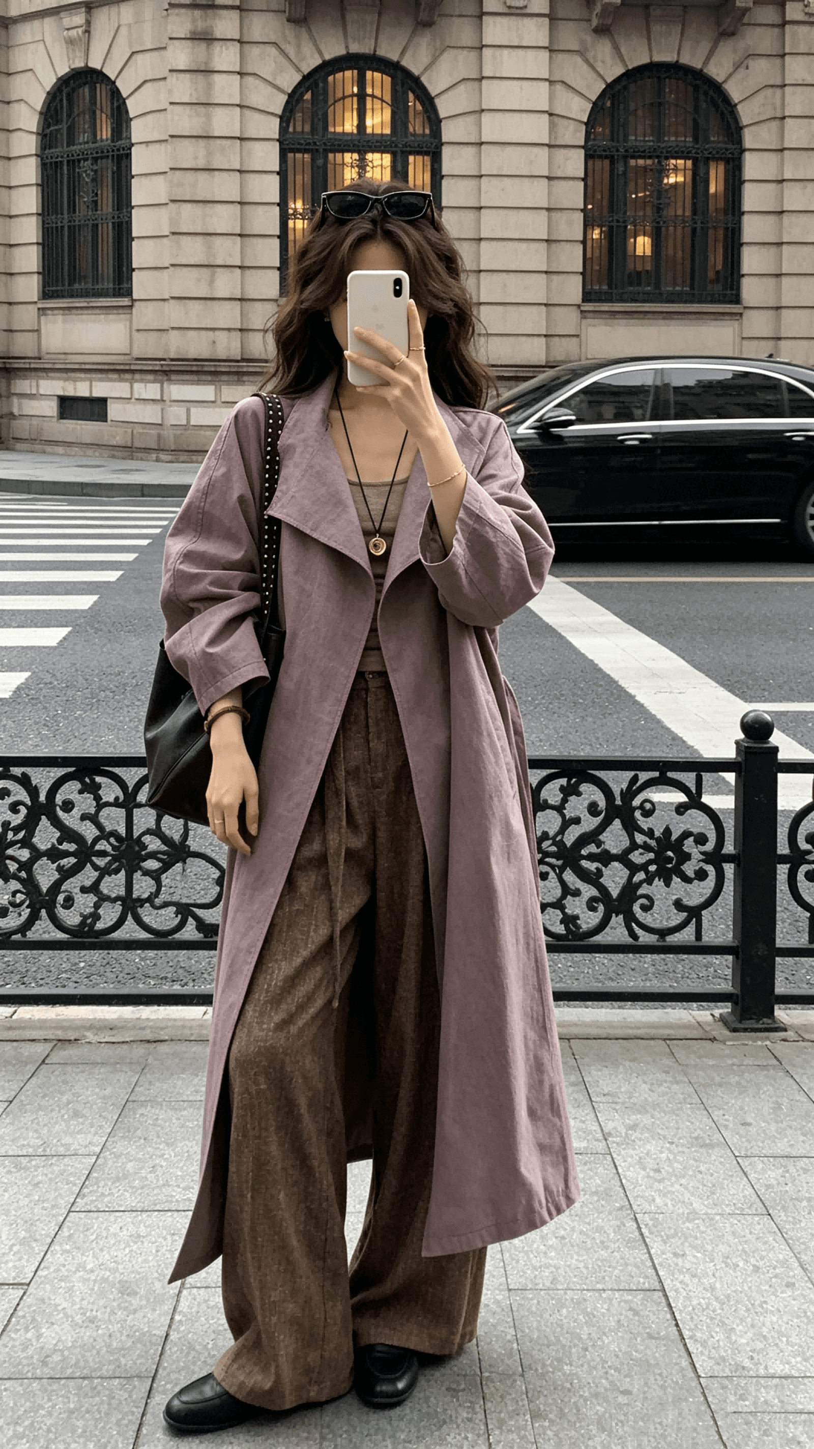 II 양 디자인 보라색 푸 지식인 바람 보라색 고급 센스 바람막이 여성 코트 가을 튀김 색상 익스트림 제인 코트