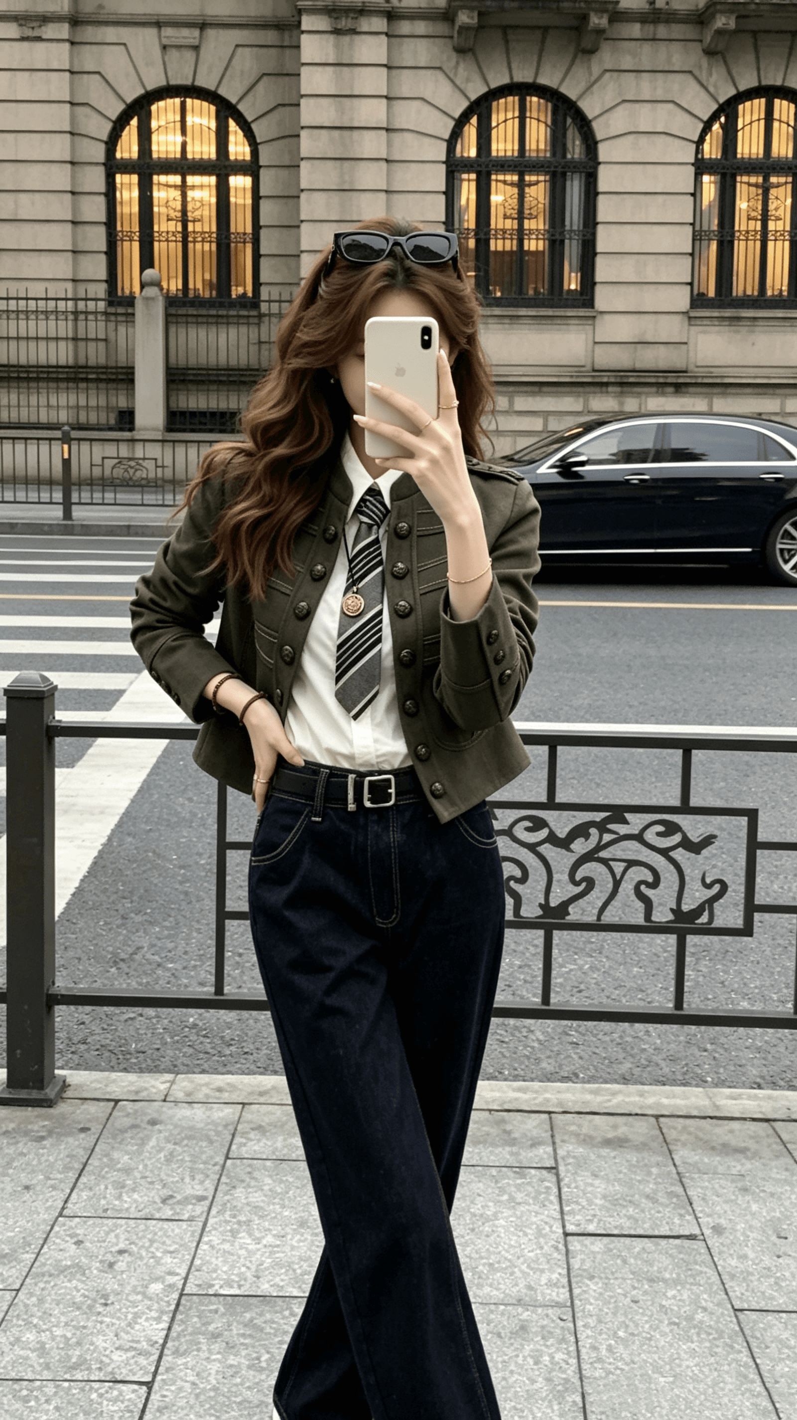 안녕하세요. 팬 팬 스트레이트 음 애련 하계 천 골드 센스 중년 세련된 커프스 특별 디자인 나폴레옹 재킷 상세 이미지 7