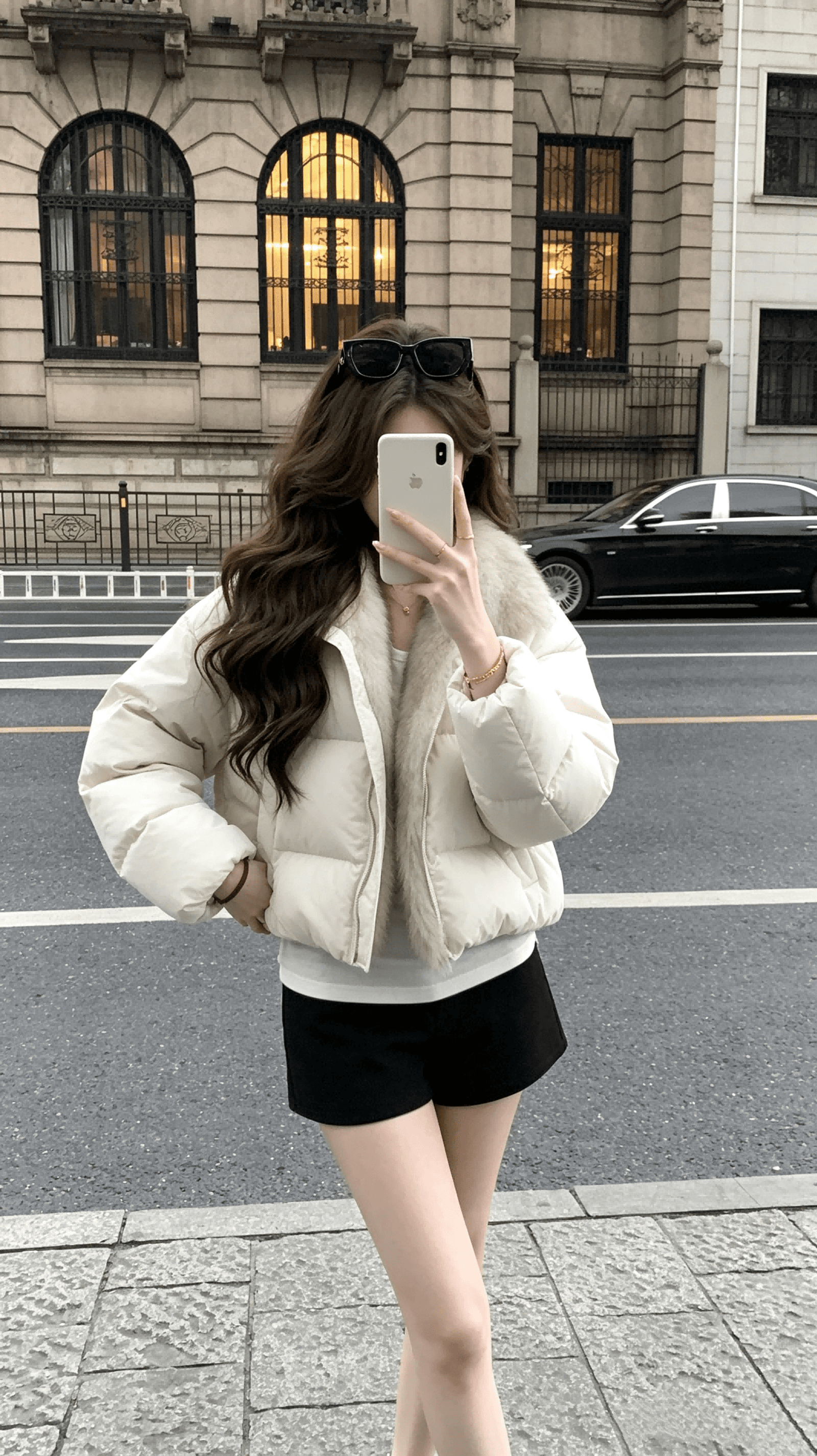 coco 모피 빛 플러시 유럽 패키지 삼성 마음의 평화 95 화이트 거위털 세 국방 슈퍼 푹신한 여우털 다운 재킷 상세 이미지 4