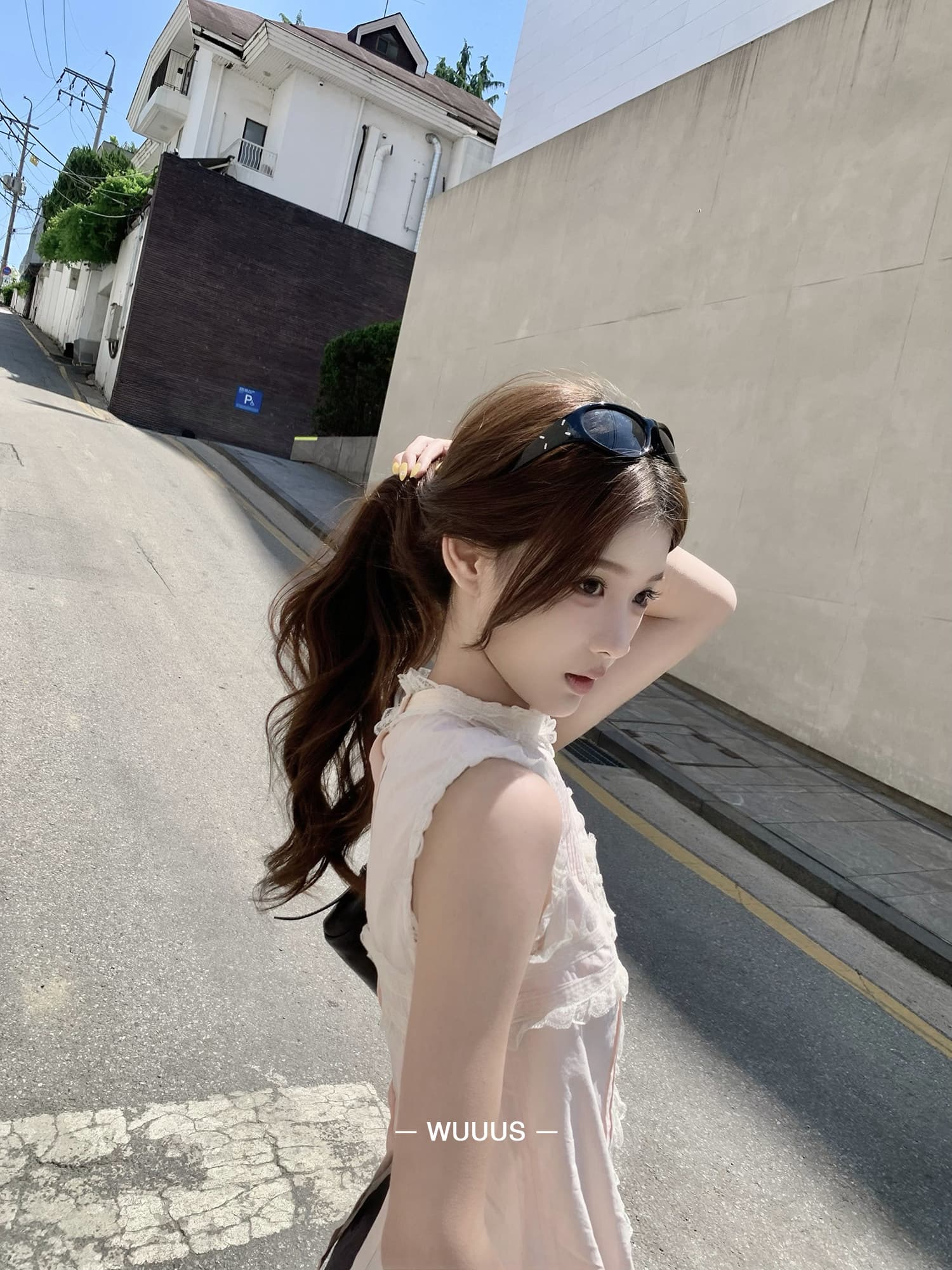 wuuusjojo 사설 서비스 선 빛 핑크색 민소매 여성 셔츠 중년 작은 샤넬 스타일 레이스 측면 조끼 맨위 상세 이미지 30