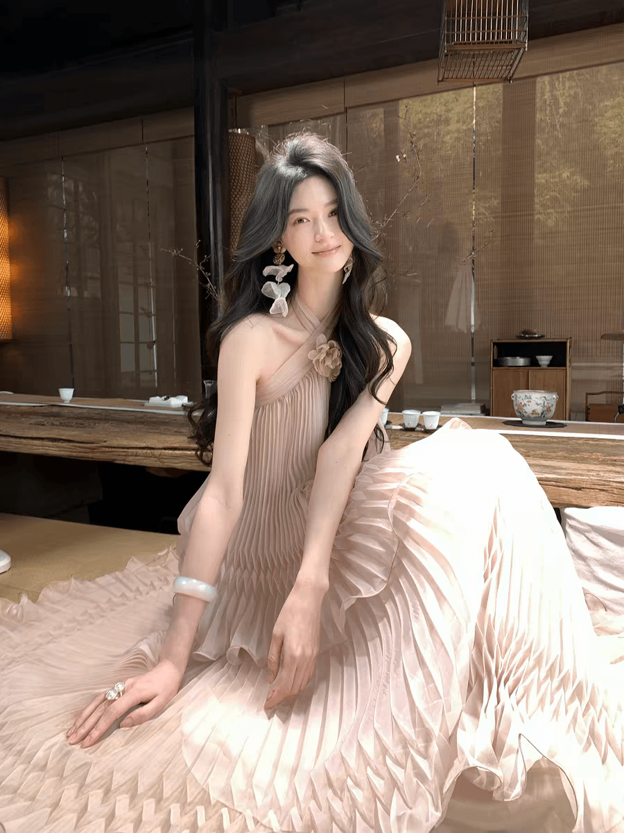 하나부터 순간 매몰 요정 프랑스식 낭만주의 백리스 행침 목 드레스 가져 가라. 요정 가스 숄 여름 해변가 휴가 상세 이미지 4