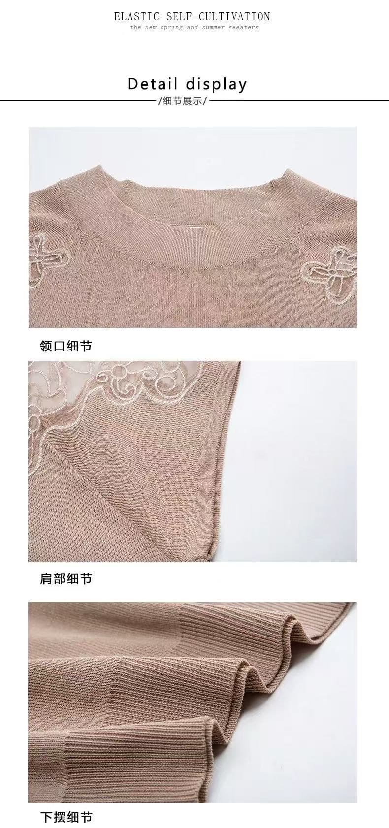 새로운 뽕나무 누에 실크 여성용 짧은 소매 티셔츠 루즈핏 슬림해 보이는 풀오버 여름 반소매 얼음 실크 맨위 여성 상세 이미지 9