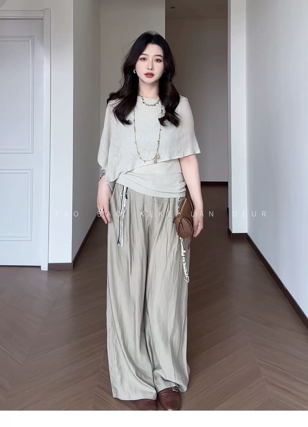 우아함 패션 통기성 숄 불규칙 고급 센스 다용도 얇은 스타일 니트 스웨터 상세 이미지 7