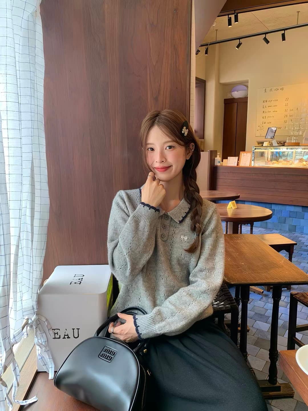 토지 작은 그룹 패치워크 색상 폴로 칼라 스웨터 루즈핏 연령 감소 2026 가을 캐주얼 한 부서 다용도 연령 감소 부드러운 찹쌀 맨위 이미지 3
