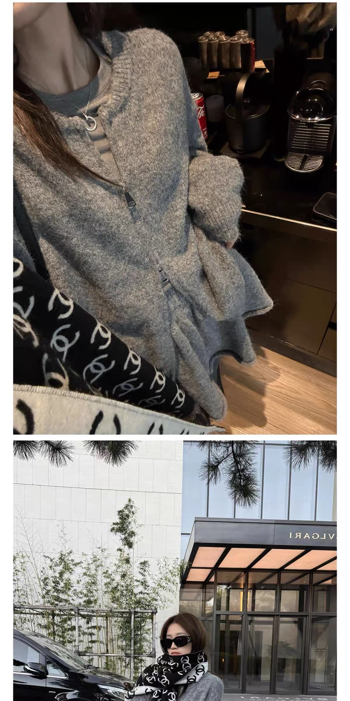 한 부서 니트 세트 여성 가을 겨울 양모 루즈핏 느긋한 지퍼 스웨터 오픈 가디건 반신 미니 스커트 투피스 세트 봄 상세 이미지 18