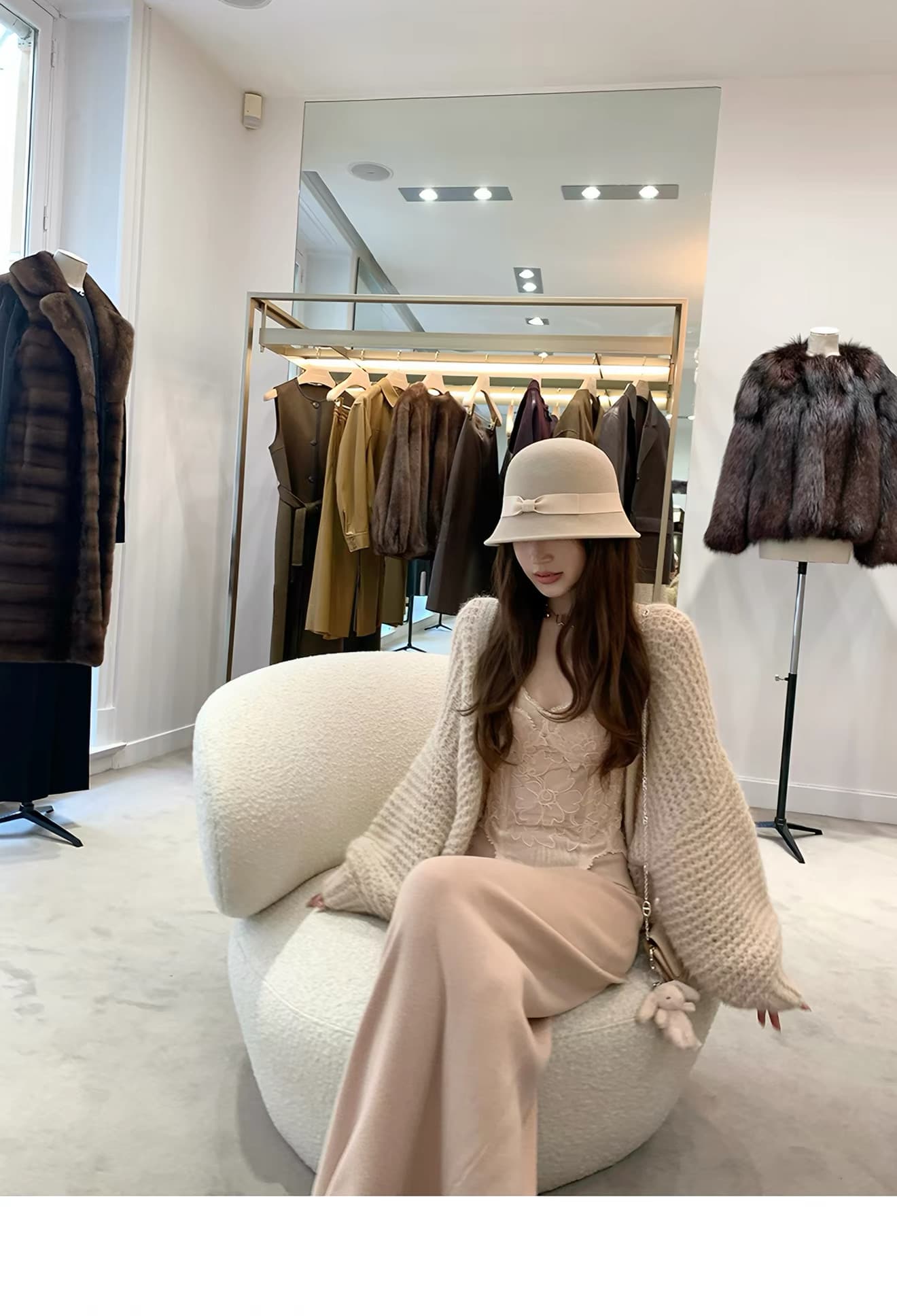 가을 따뜻한 양 낙타 양모 무거운 손 훅 센스 두꺼운 바늘 대 오픈 가디건 상세 이미지 6