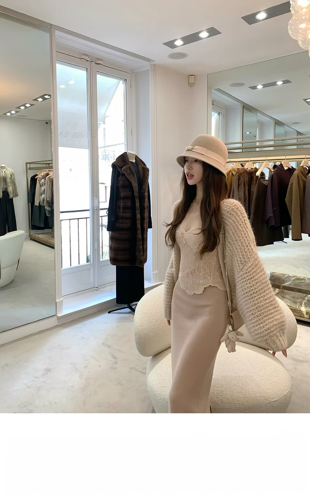 가을 따뜻한 양 낙타 양모 무거운 손 훅 센스 두꺼운 바늘 대 오픈 가디건 상세 이미지 7