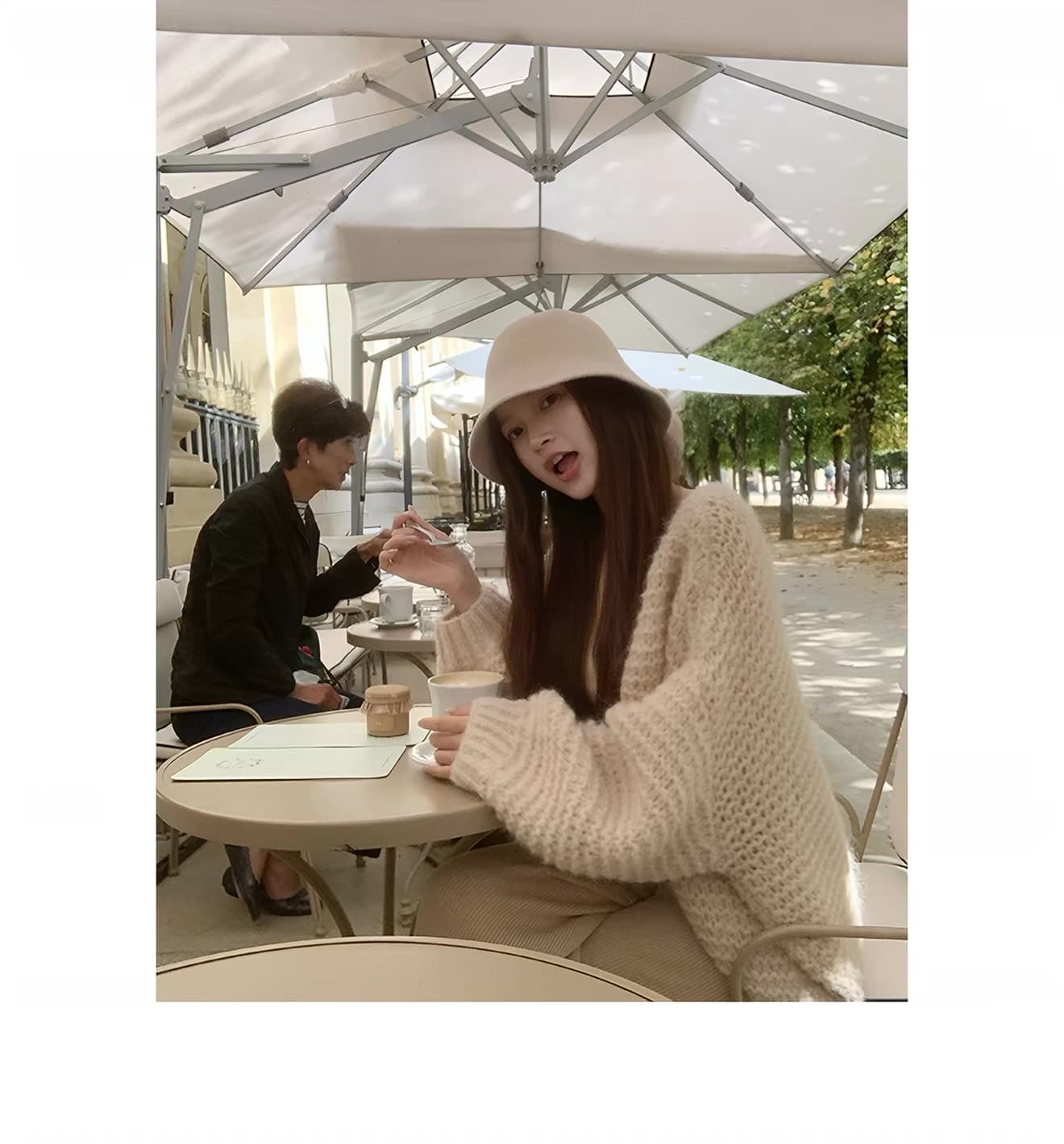 가을 따뜻한 양 낙타 양모 무거운 손 훅 센스 두꺼운 바늘 대 오픈 가디건 상세 이미지 12