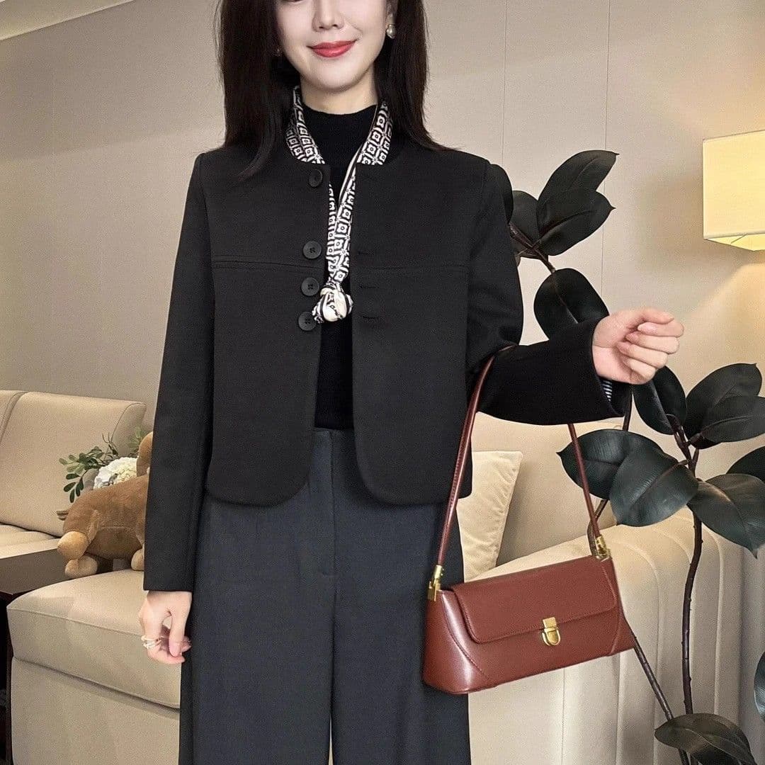 향기로운 모직 외투 2026 가을 겨울 새로운 한국 스타일 패션 도파민 작은 키 라운드 넥 쇼트 스타일 맨위 상세 이미지 3