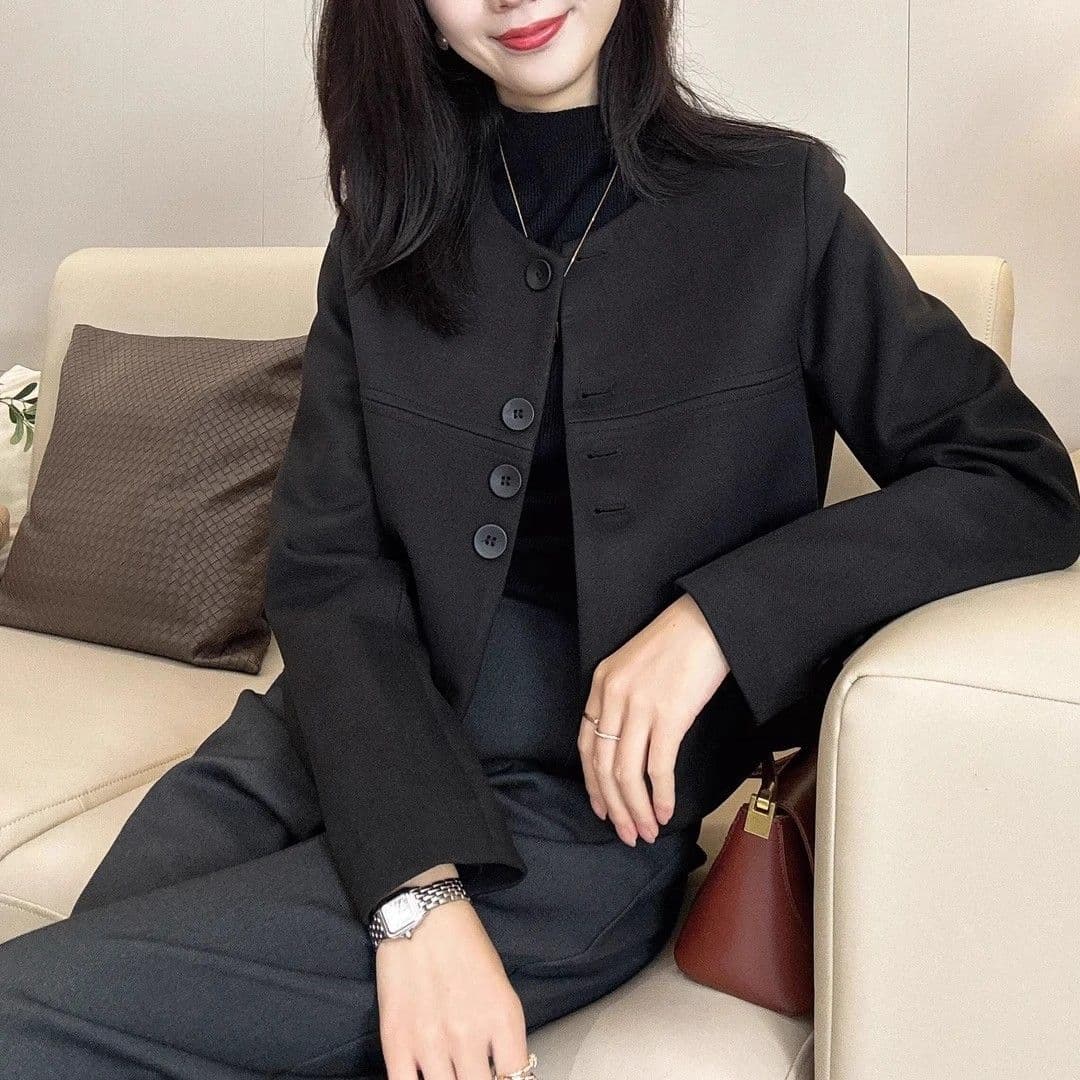 향기로운 모직 외투 2026 가을 겨울 새로운 한국 스타일 패션 도파민 작은 키 라운드 넥 쇼트 스타일 맨위 상세 이미지 4