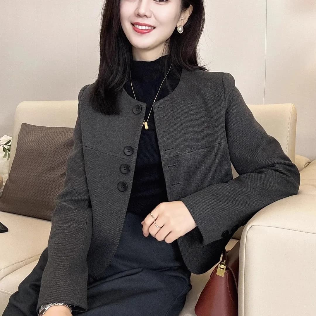 향기로운 모직 외투 2026 가을 겨울 새로운 한국 스타일 패션 도파민 작은 키 라운드 넥 쇼트 스타일 맨위 상세 이미지 7
