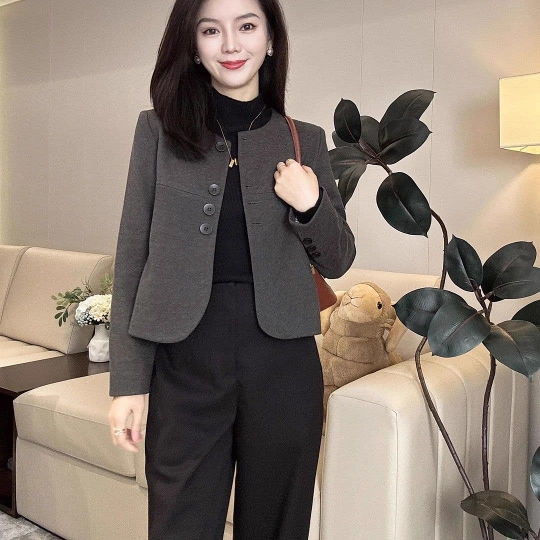 향기로운 모직 외투 2026 가을 겨울 새로운 한국 스타일 패션 도파민 작은 키 라운드 넥 쇼트 스타일 맨위 상세 이미지 10