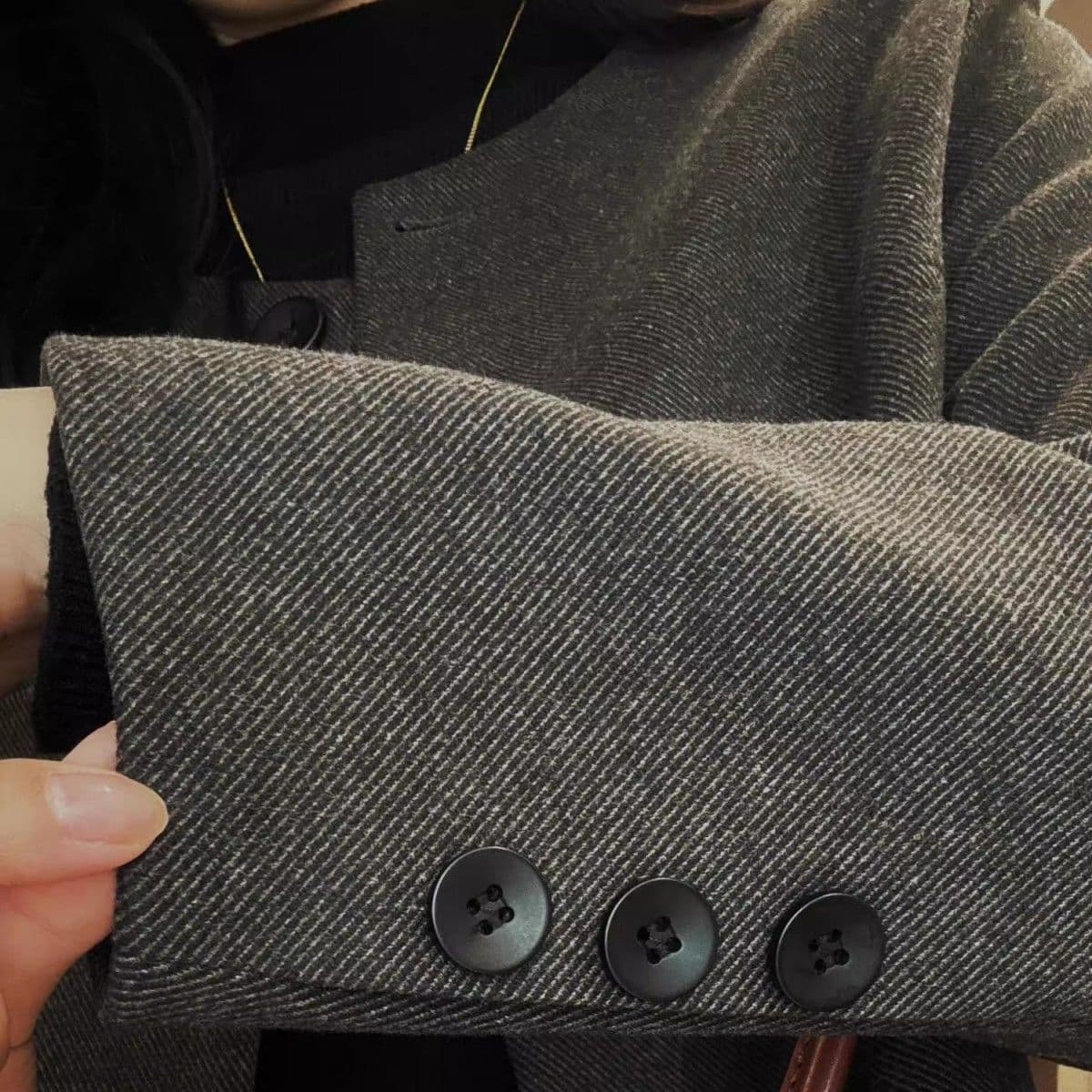 향기로운 모직 외투 2026 가을 겨울 새로운 한국 스타일 패션 도파민 작은 키 라운드 넥 쇼트 스타일 맨위 상세 이미지 11