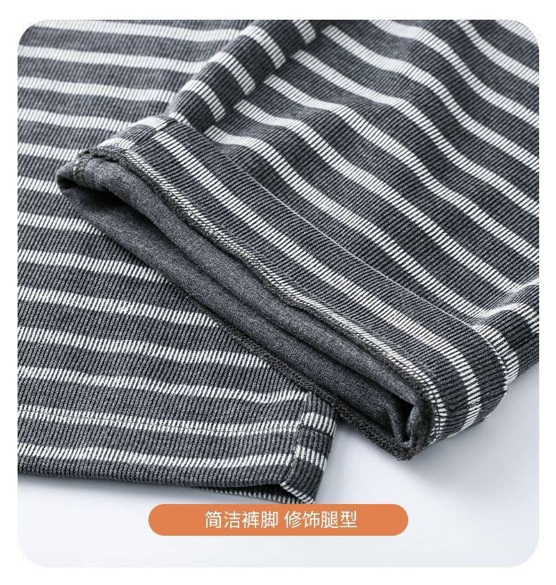 레트로 스트라이프 니트 찹쌀 바지 여성 봄 가을 새로운 하이웨이스트 슬림해 보이는 느긋한 도루 센스 부드러운 찹쌀 스트레이트 와이드 레그 팬츠 상세 이미지 12