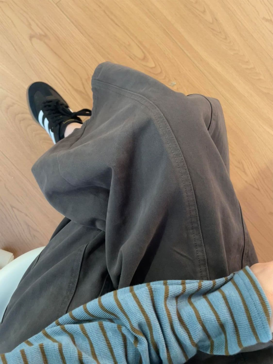 아메리칸 작은 키 캐주얼 바지 트렌드 하이웨이스트 루즈핏 chic 9 포인트 풍선 느슨함 센스 모통이 칼 와이드 레그 팬츠 ins 상세 이미지 18