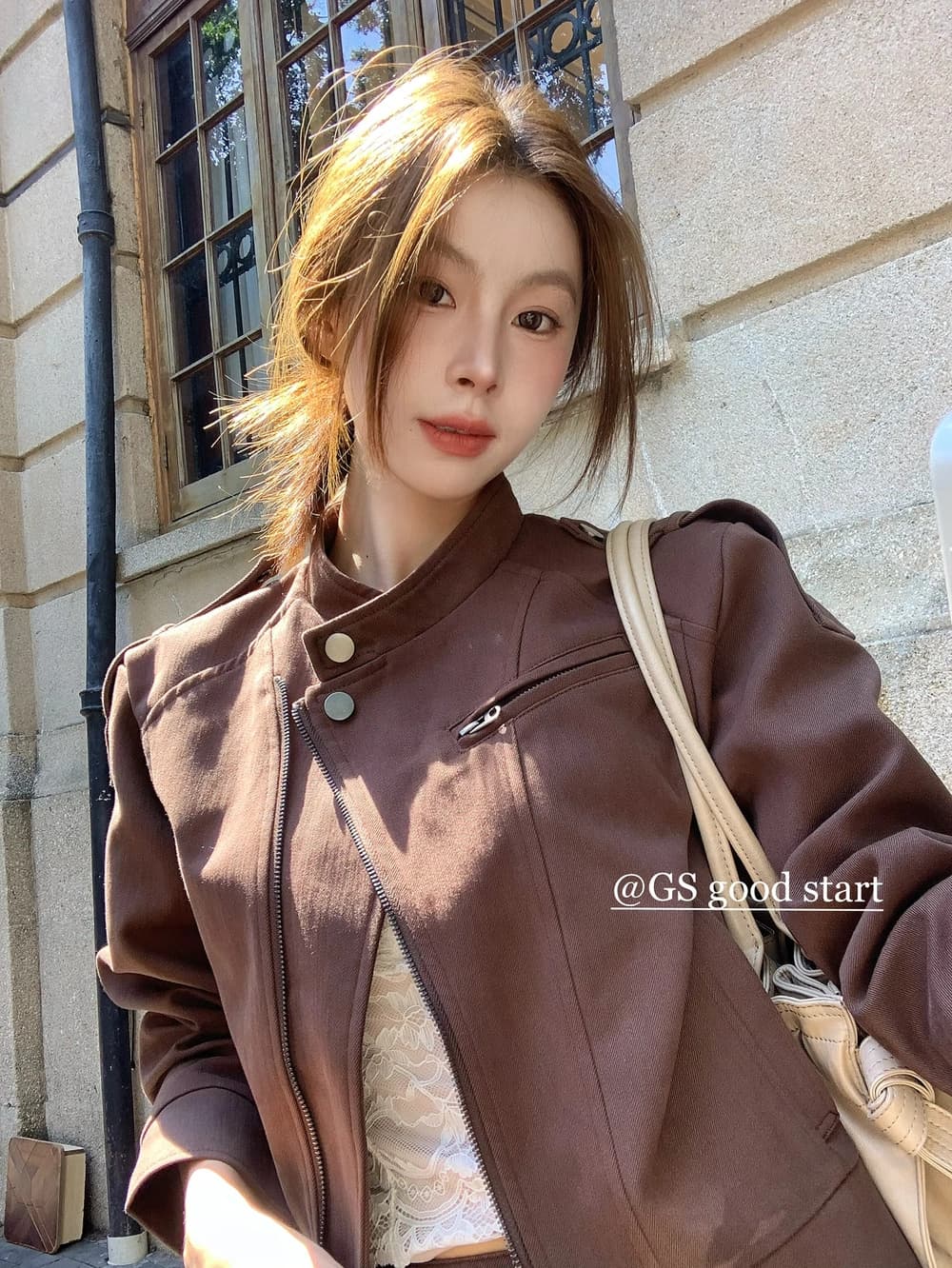 가을 아메리칸 거리 펑크 오토바이 재킷 짧은 외투 상세 이미지 3