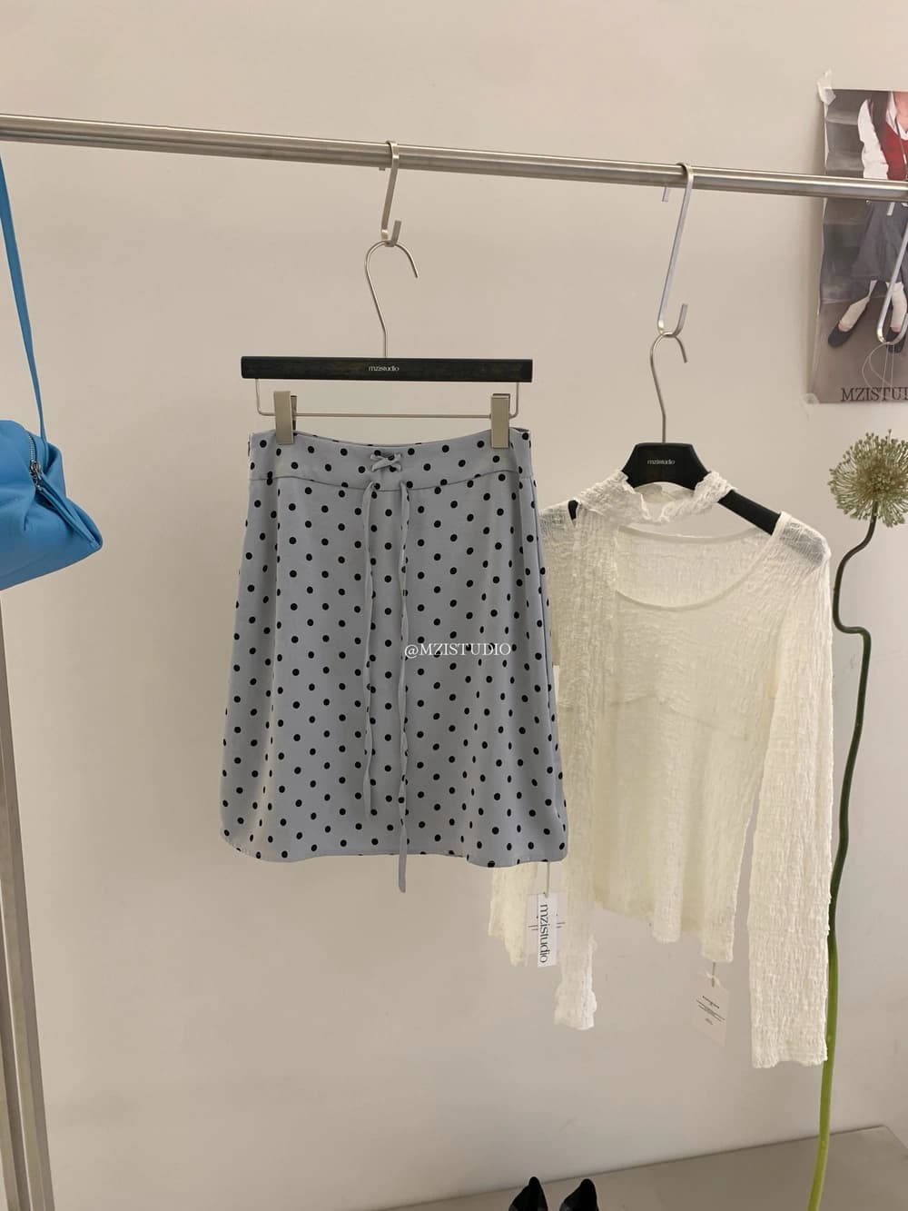 가을 한국 스타일 도트 무늬 펌프 로프 한 마디 안감 부드러운 숙녀 반신 스커트 상세 이미지 11