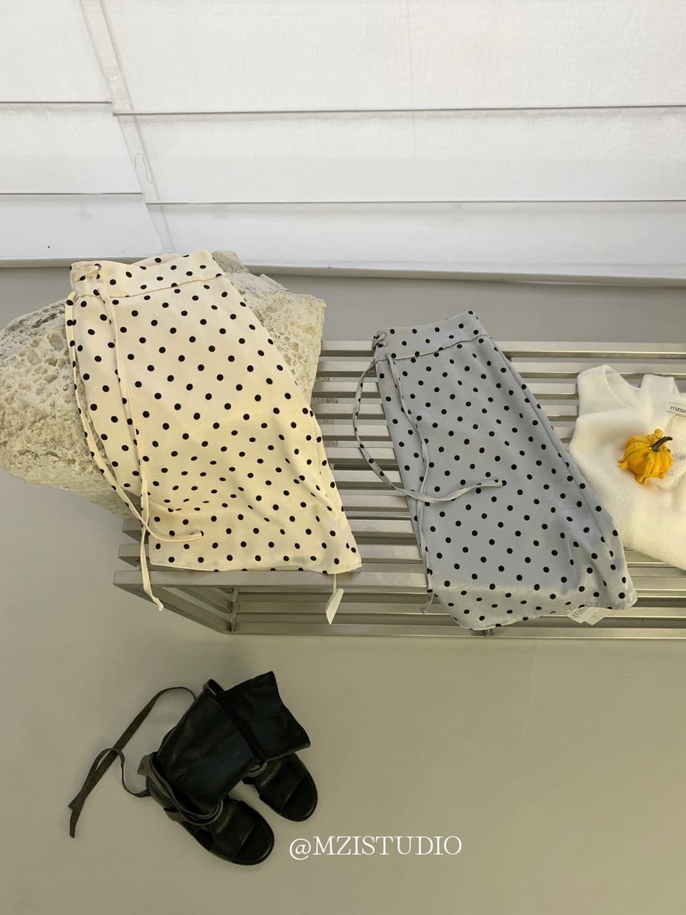 가을 한국 스타일 도트 무늬 펌프 로프 한 마디 안감 부드러운 숙녀 반신 스커트 상세 이미지 17
