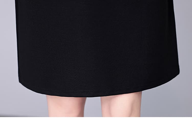 직장 기질 색상 일치 큰 사이즈 여성 의류 지방 mm 짧은 소매 드레스 슬림 피트 슬림 여름 새로운 넓은 아내 어머니 드레스 상세 이미지 24