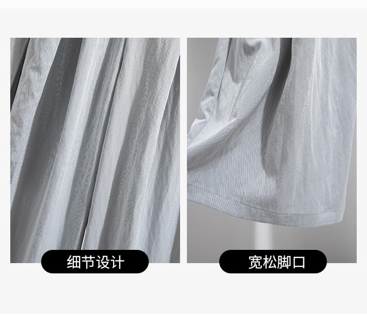 실사 빅 사이즈 워싱 페이크 레이어드 스트랩 봄 여름 다용도 랩스커트팬츠 정장 여성 넓은 다리 도루 센스 루즈핏 바닥 청소 바지 상세 이미지 5