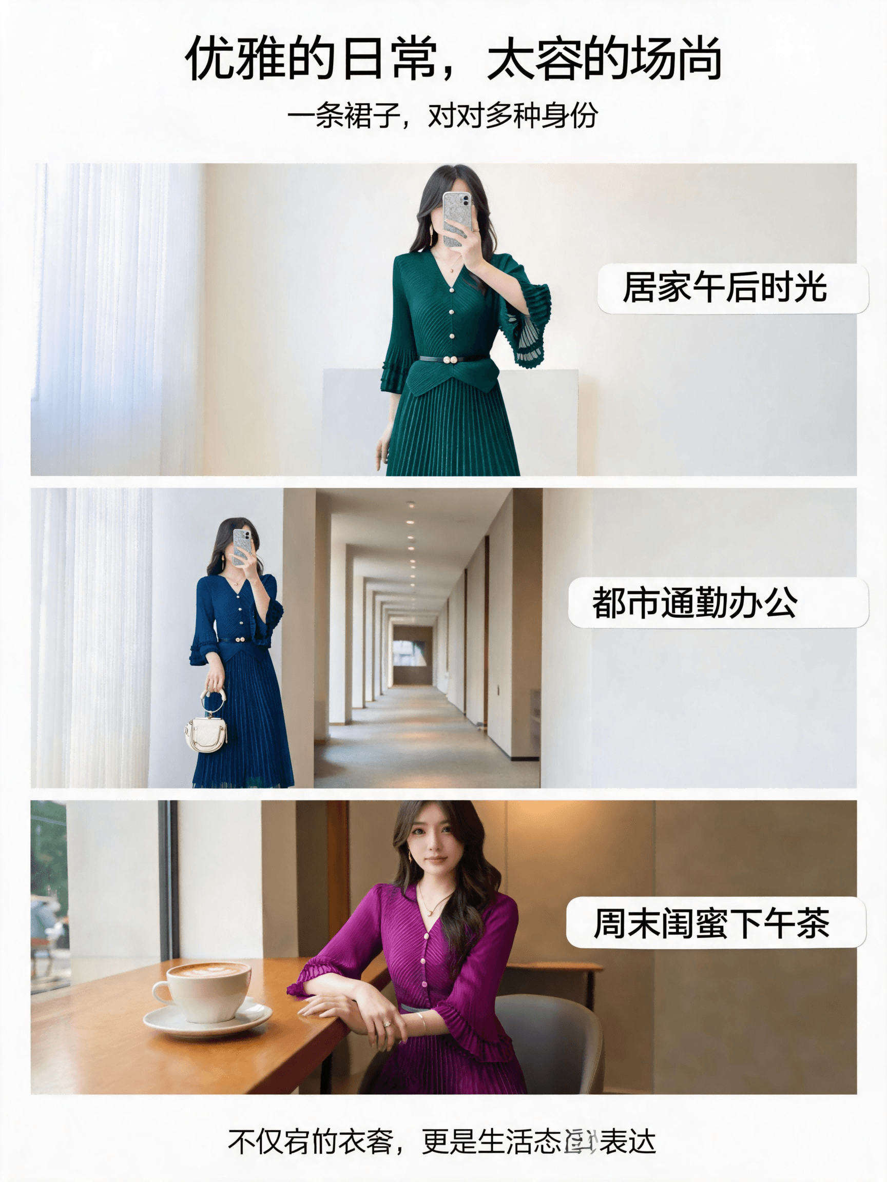 2026 년 고급 V넥 플리츠 드레스 페이크 레이어드 허리 수축 벨트 플리츠 중년 품격 연회 롱 스커트 상세 이미지 4