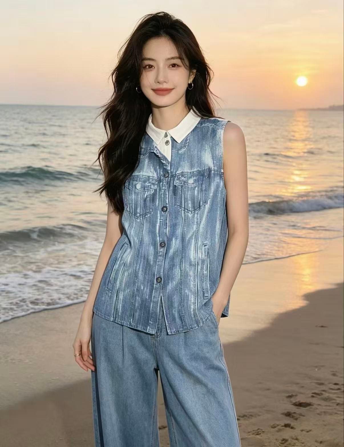 2026 새로운 질감 주름 센스 여성 루즈핏 슬림해 보이는 연령 감소 맨위 작은 대중 라운드 넥 다용도 슬림해 보이는 출퇴근 이미지 3