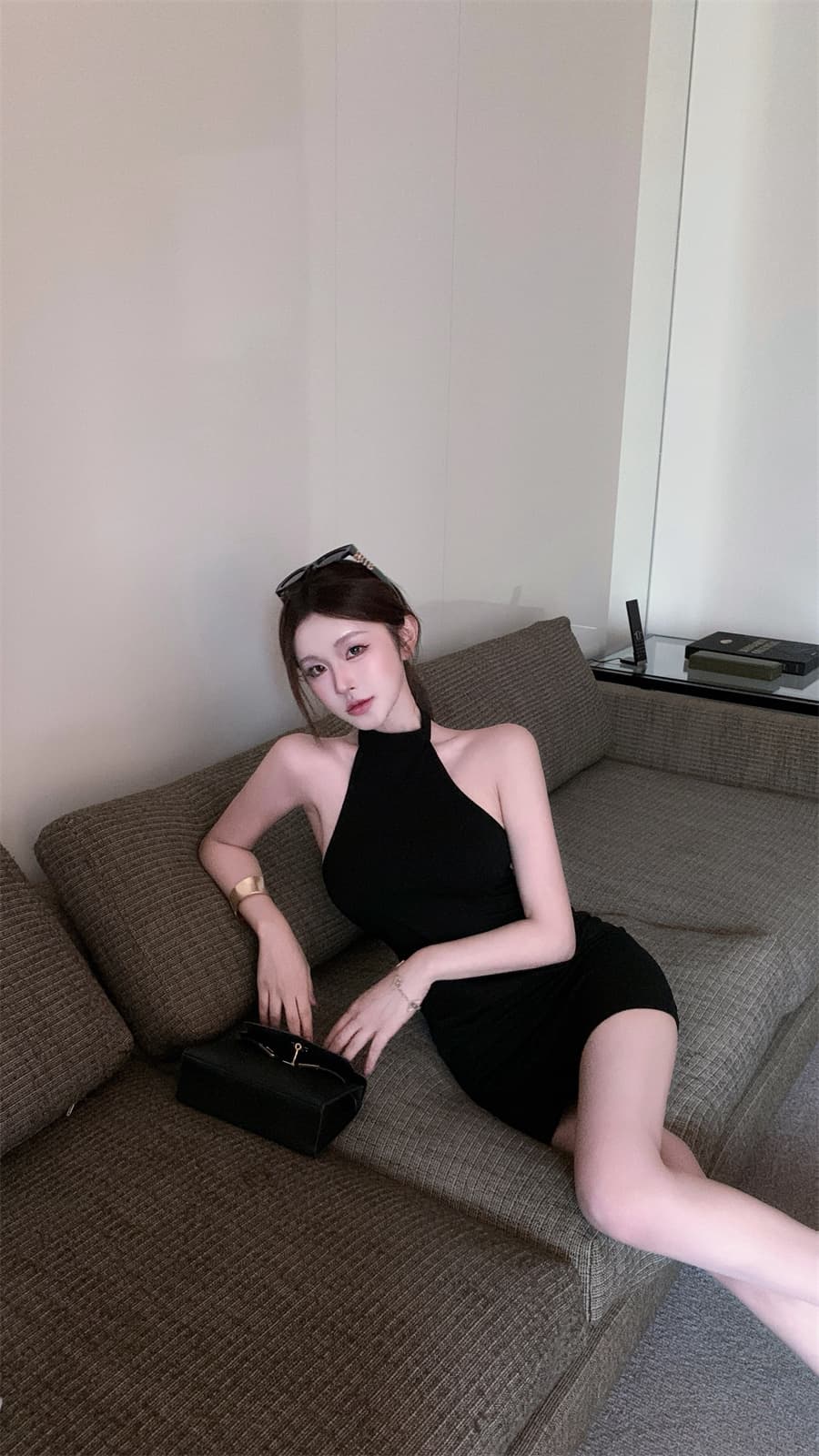 실사 정가 직접 만든 새로운 섹시함 핫걸 행침 목 타이트 스커트 점프 슈트 미니 스커트 상세 이미지 13