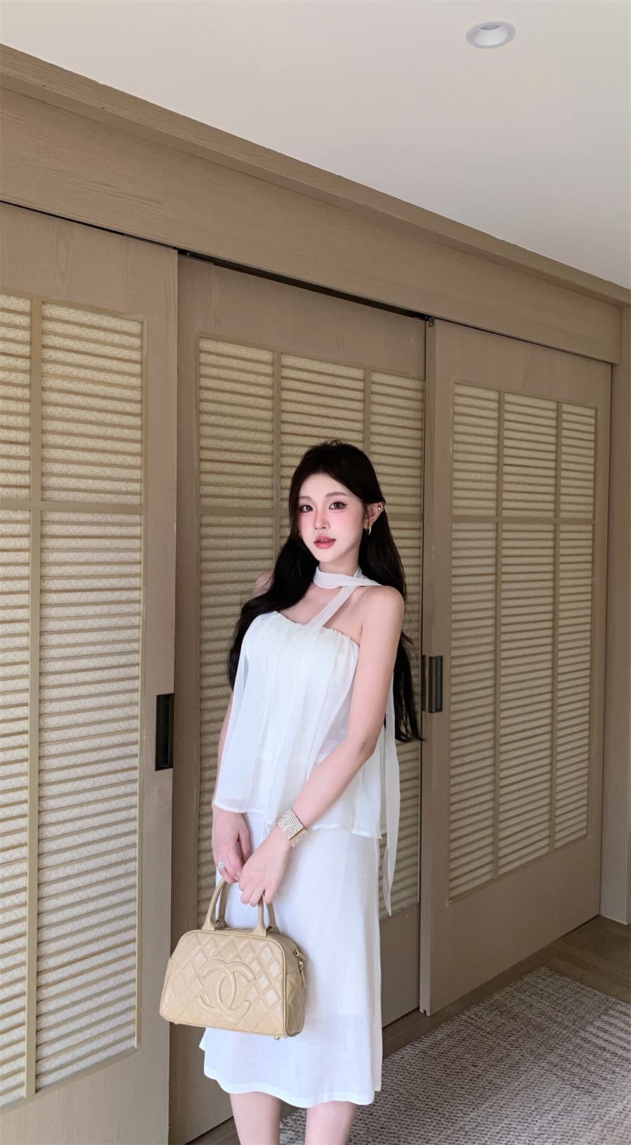 실사 정가 레트로 품격 디자인 센스 섹시함 핫걸 광택 실 튜브탑 조끼 켜기 벨트 가슴 패드 이미지 2
