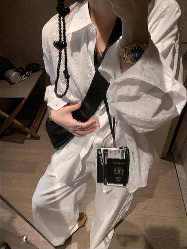yoogirls 느슨함 센스 프로필 모양 화이트 아마 자수 긴팔 여성 셔츠 봄 여름 얇은 스타일 자외선 차단 셔츠 재킷 상세 이미지 8