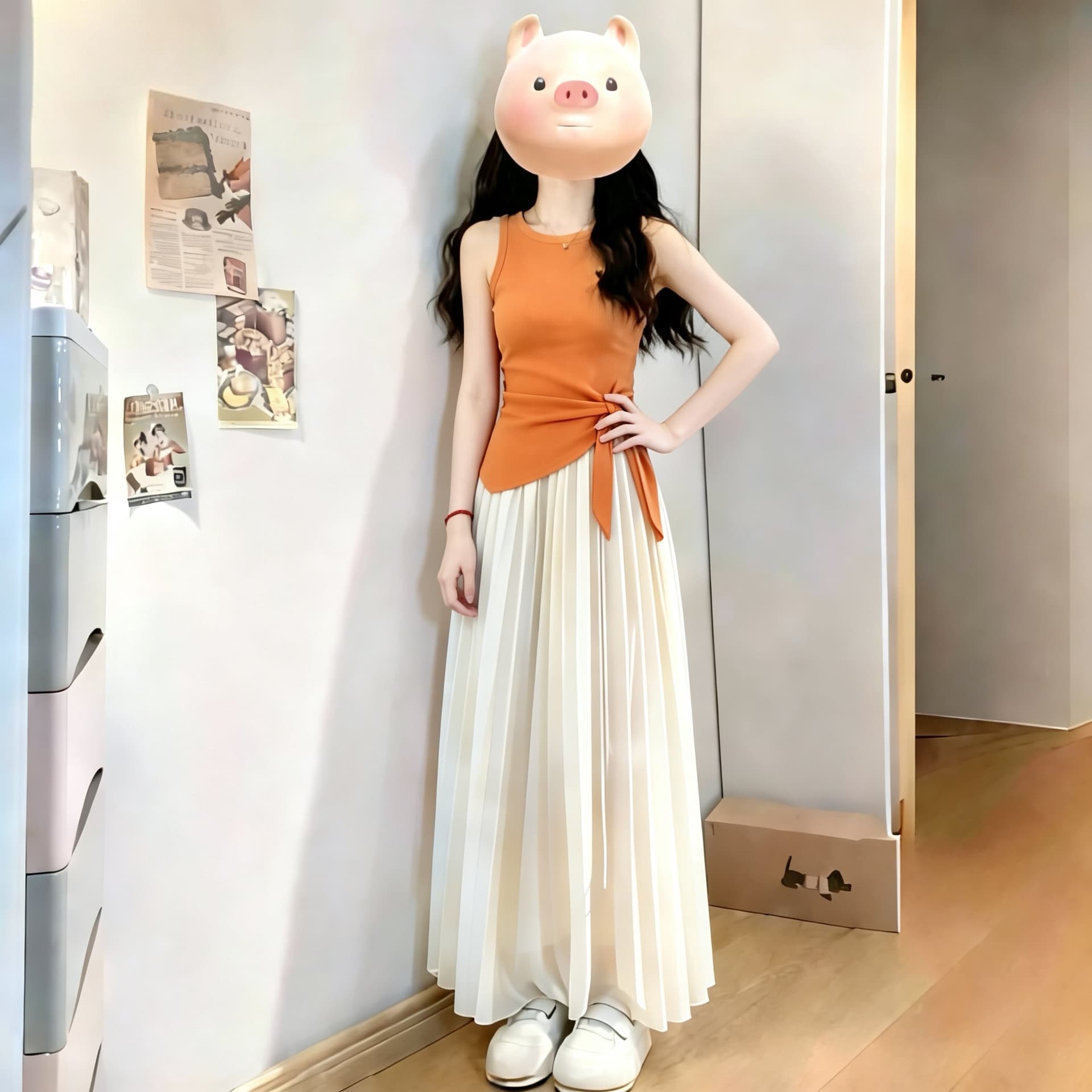 한 부서 그레이트 통해보기 가져 가라. 전체 집합 2026 새로운 불규칙 조끼 맨위 여성 여름 반신 치마 세트 이미지 4