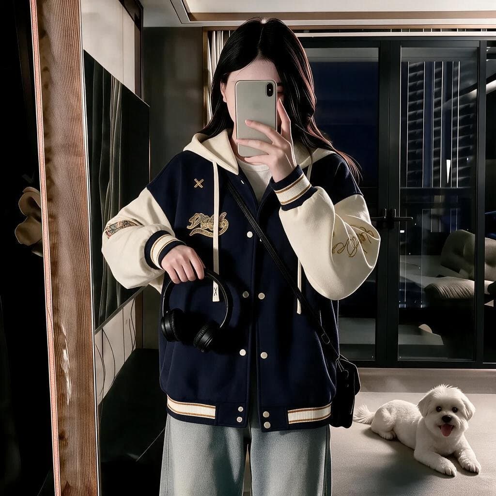 야구 유니폼 2026 년 새로운 패치워크 색상 후드 단추 펌프 로프 오픈 가디건 후드티 맨위 트렌디 학원 스타일 여성 상세 이미지 10