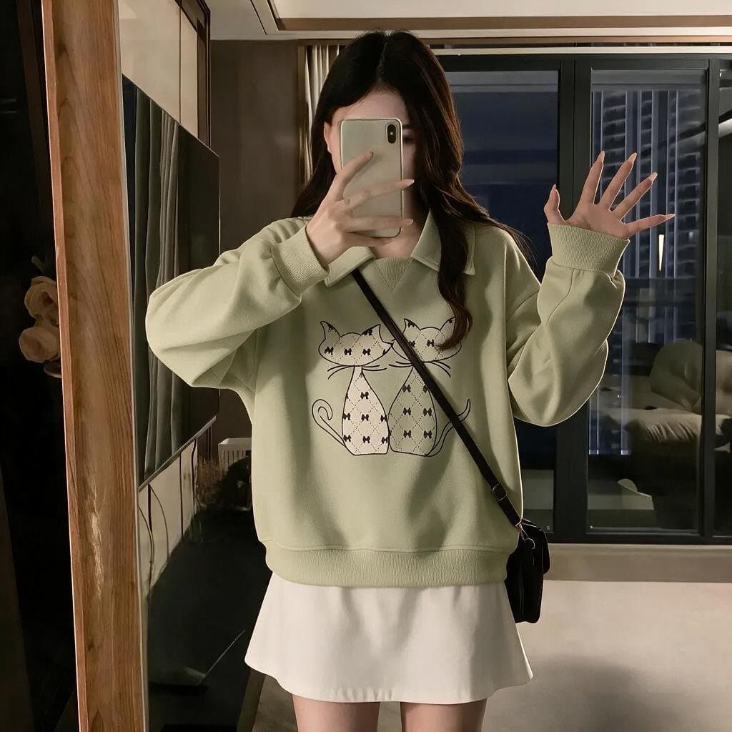 후아 면 야구 유니폼 2026 년 새로운 맨위 빅 사이즈 학원 스타일 레트로 루즈핏 후드티 여성 상세 이미지 2