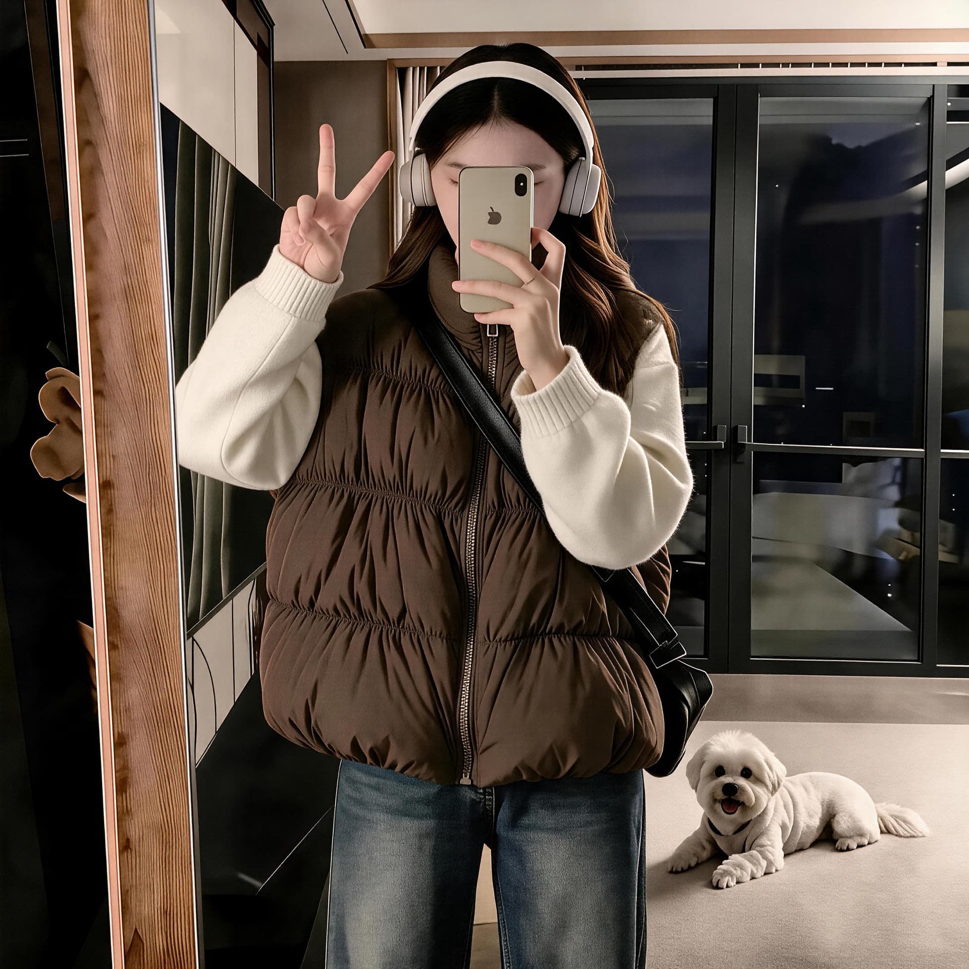 실사 주름 베스트 새로운 다운 재킷 여성 여성 코트 2026 겨울 디자인 센스 작은 대중 고유 한 어깨 재킷 이미지 2