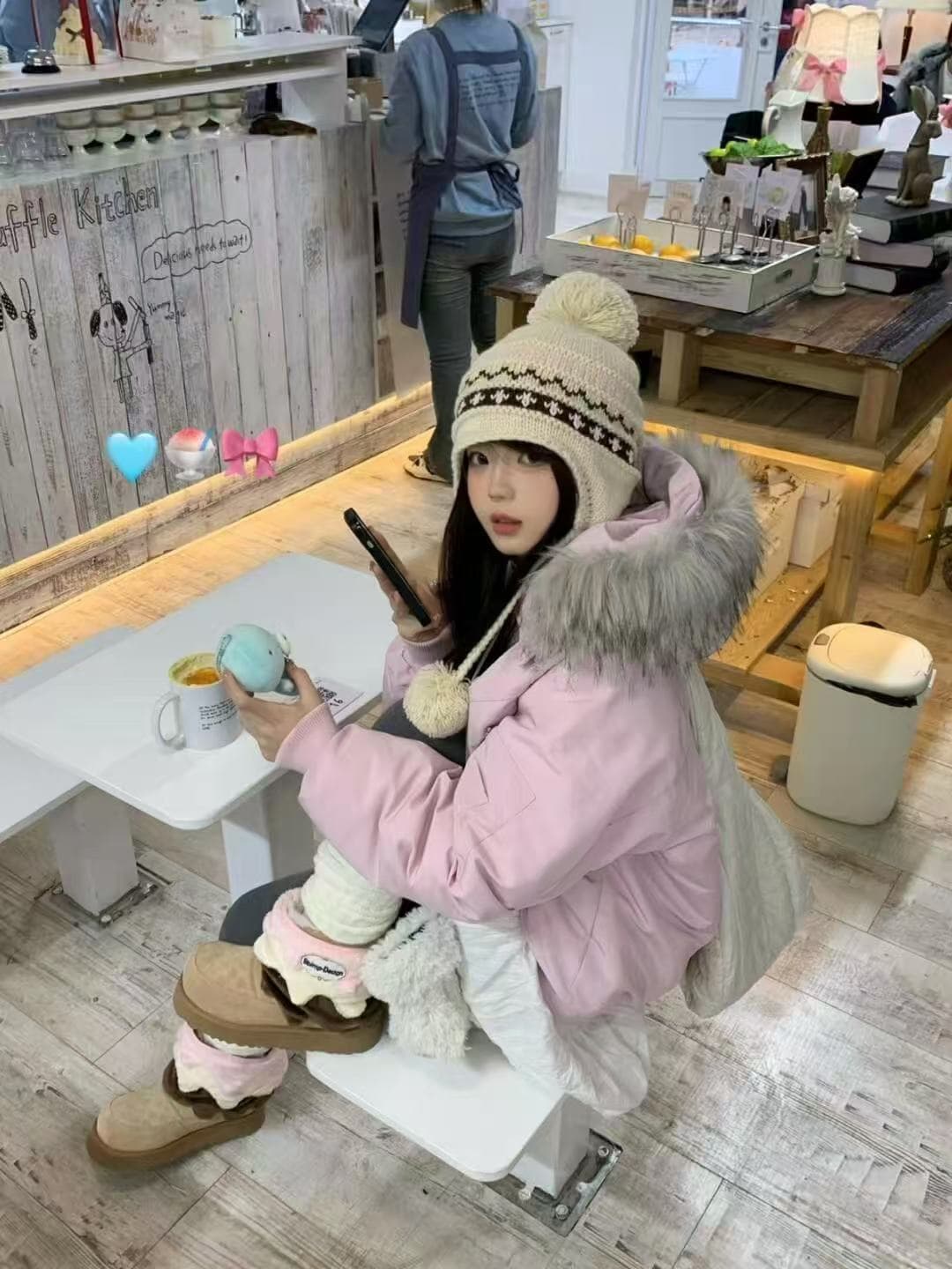 Parker 서비스 워크웨어 겨울 새로운 큰 모피 칼라 아래 면화 의류 여성 루즈핏 학생 보온 두꺼운 면 옷 재킷 상세 이미지 18