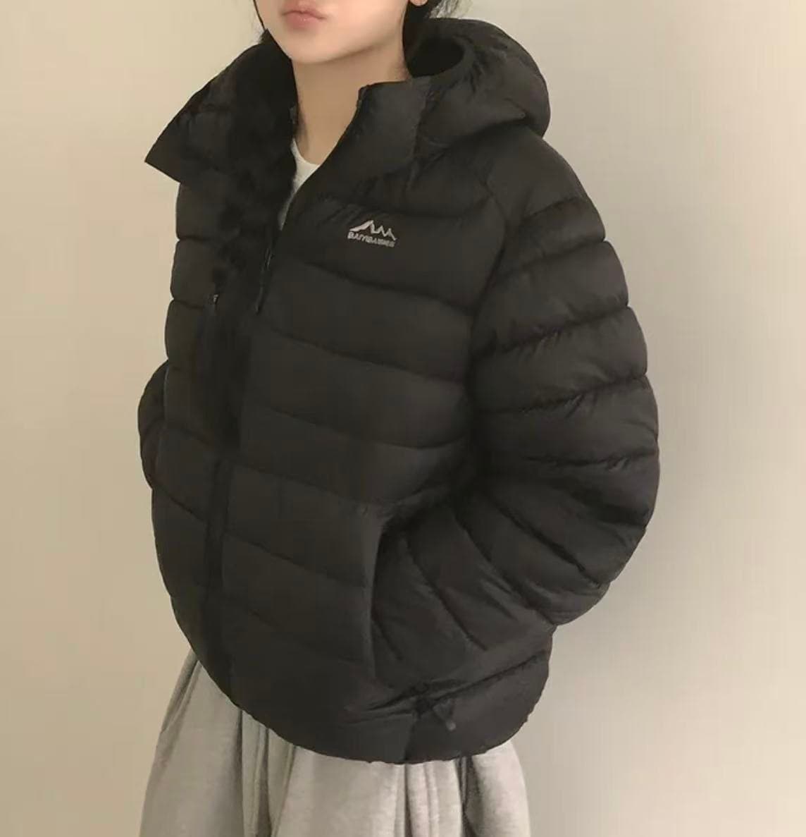 빅 사이즈 면 의류 여성 겨울 새로운 얇고 가벼운 후드 작은 목화 진딧물 한국 스타일 루즈핏 패션 보온 면 옷 재킷 상세 이미지 20