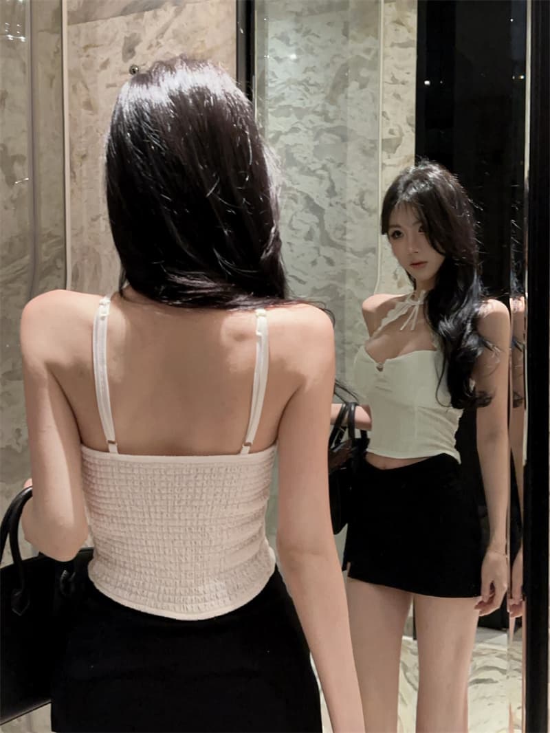 실사 순수한 욕망 레이스 행침 목 섹시함 캐미솔 민소매 맨위 상세 이미지 15