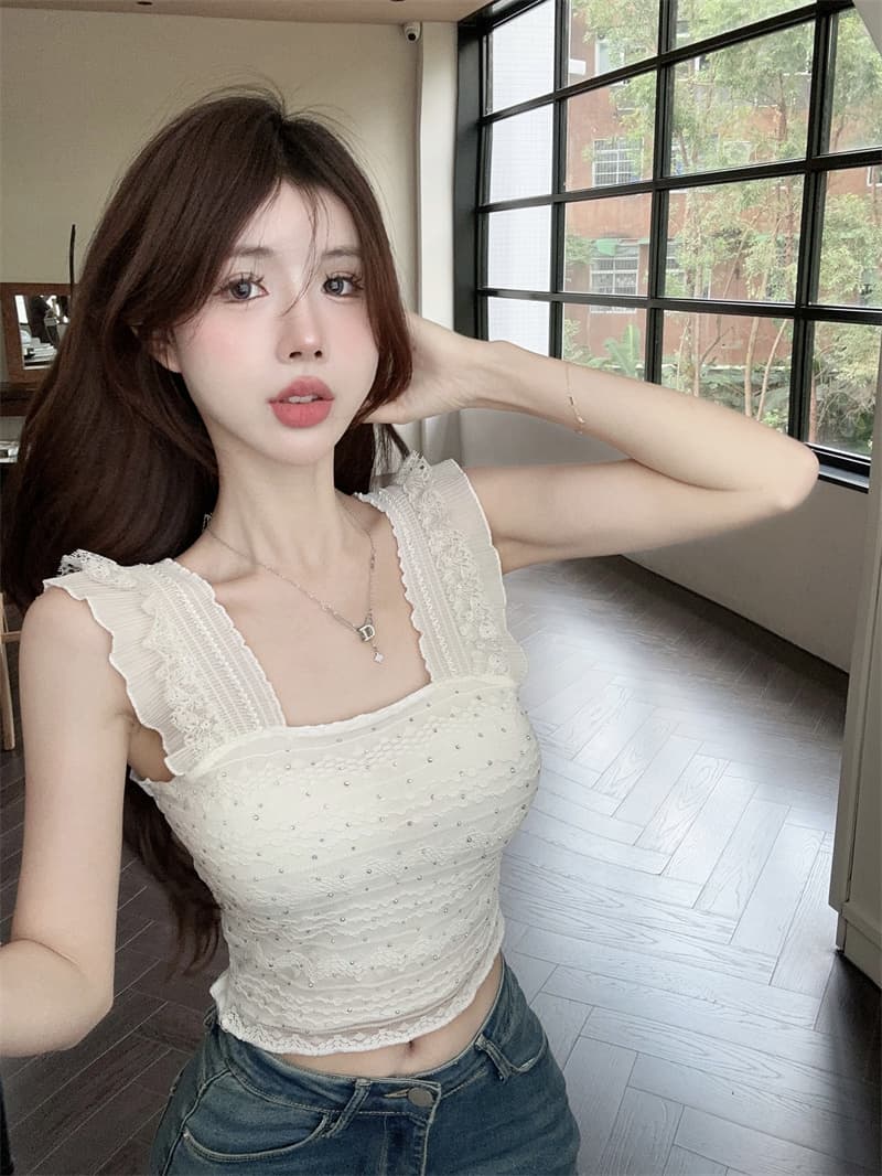 실사 순수한 욕망 밝은 훈련 레이스 슬립 쇼트 스타일 캐미솔 핫걸 맨위 상세 이미지 5