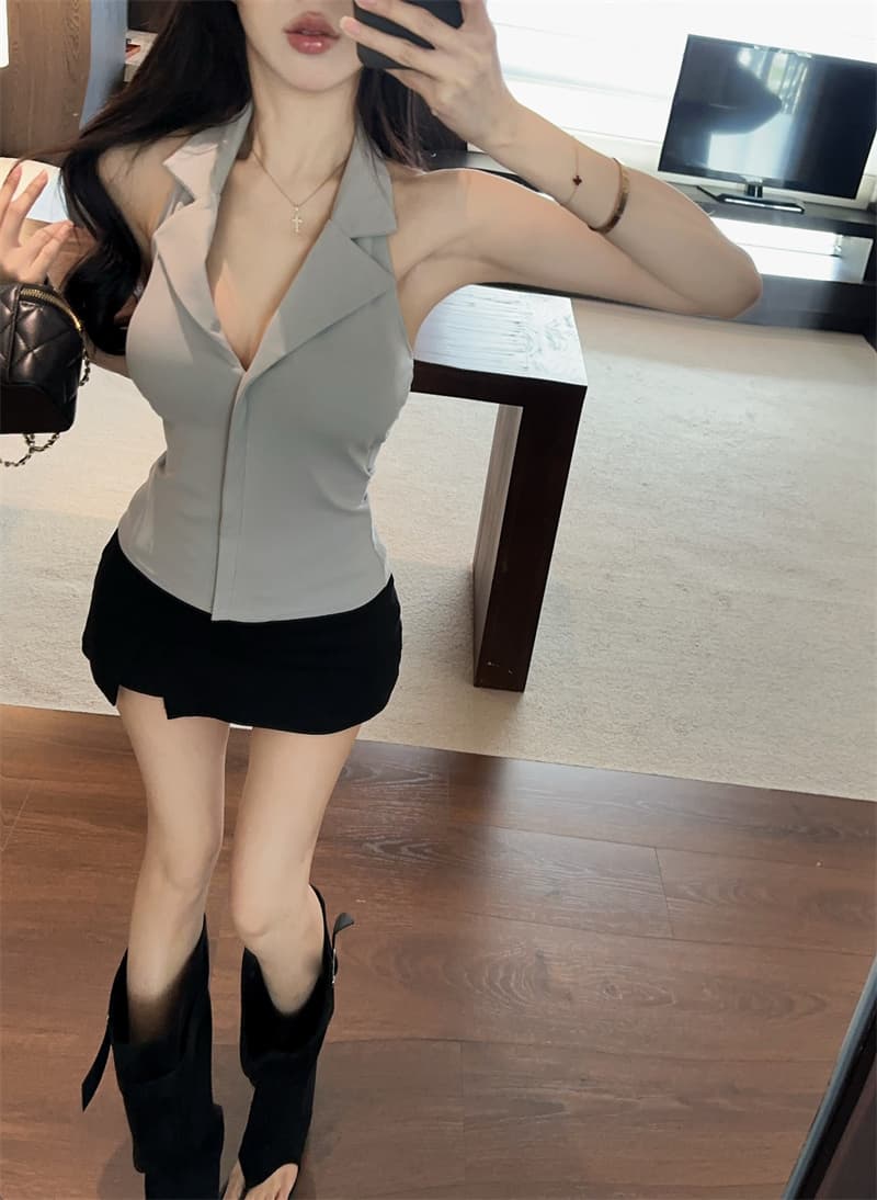 실사 POLO 칼라 백리스 행침 목 조끼 켜기 벨트 가슴 패드 상세 이미지 7
