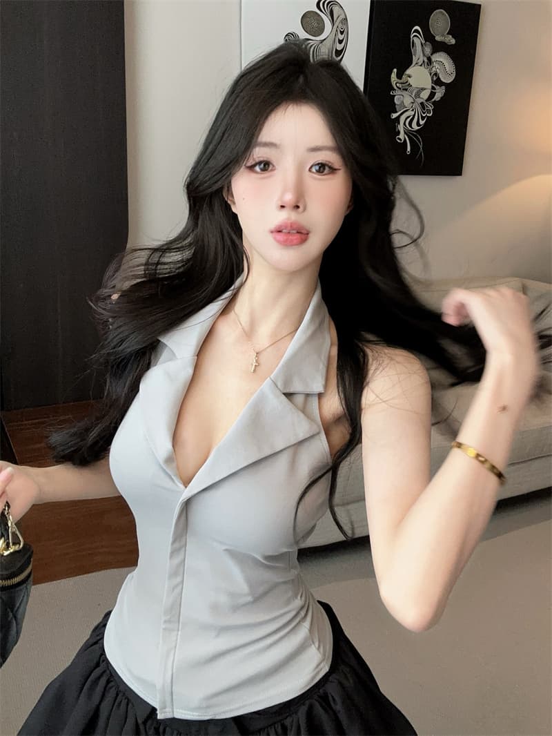 실사 POLO 칼라 백리스 행침 목 조끼 켜기 벨트 가슴 패드 상세 이미지 8