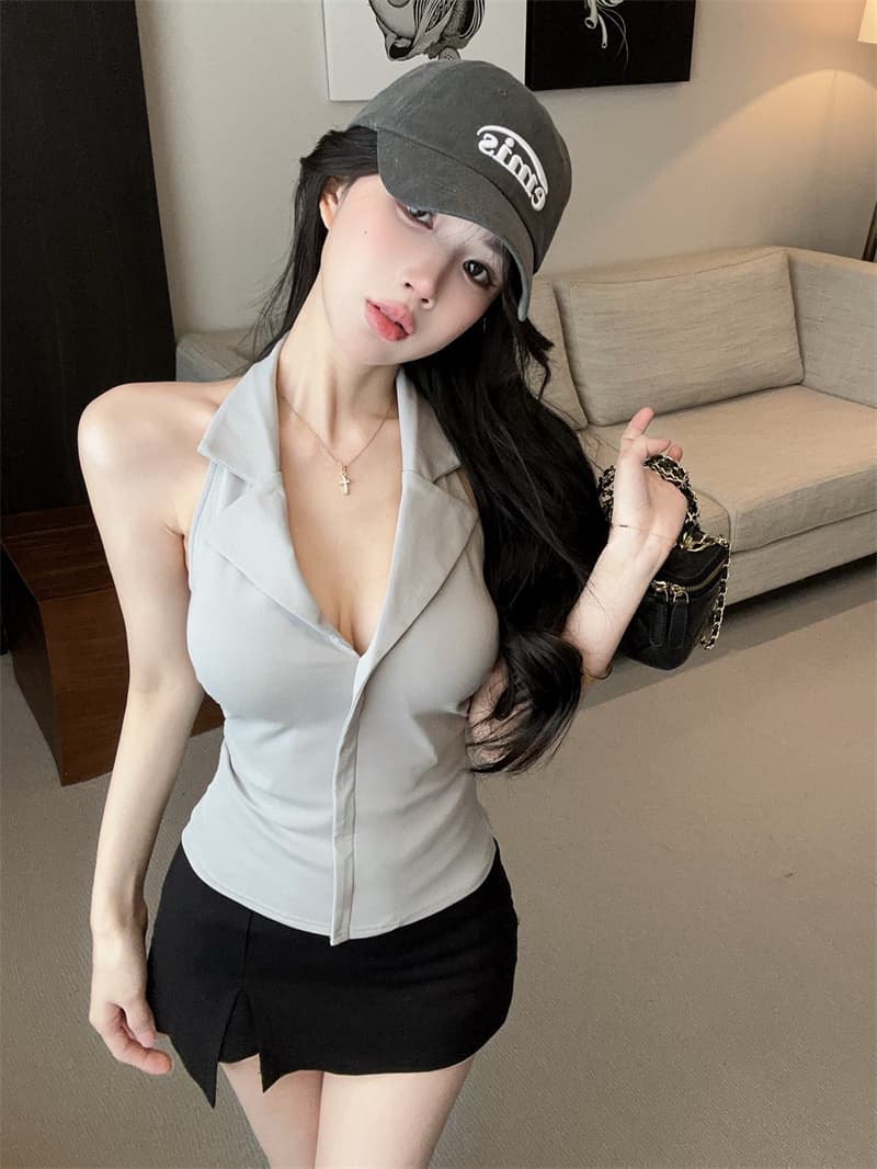 실사 POLO 칼라 백리스 행침 목 조끼 켜기 벨트 가슴 패드 상세 이미지 11